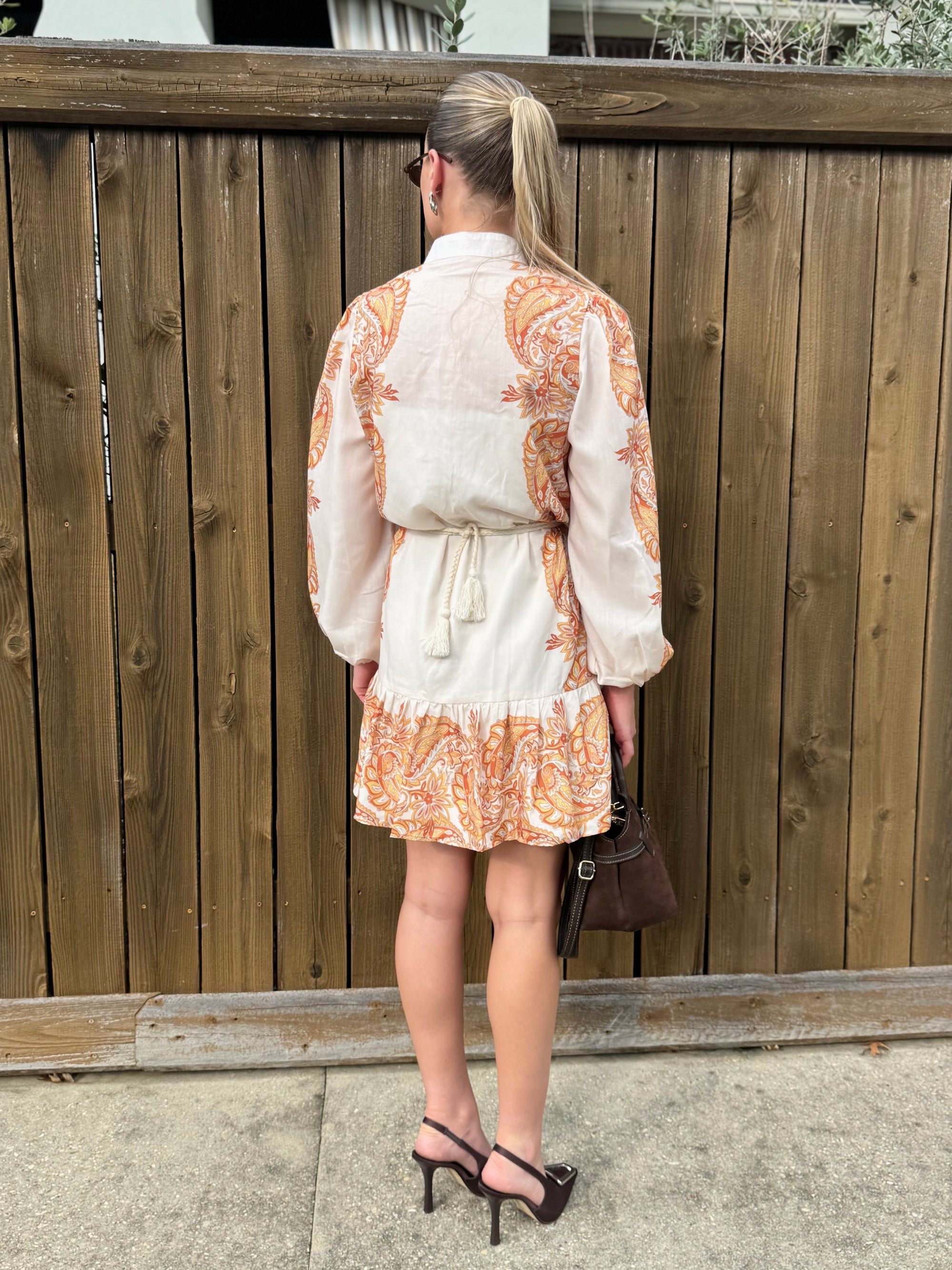 Autumn Paisley Button Up Dress