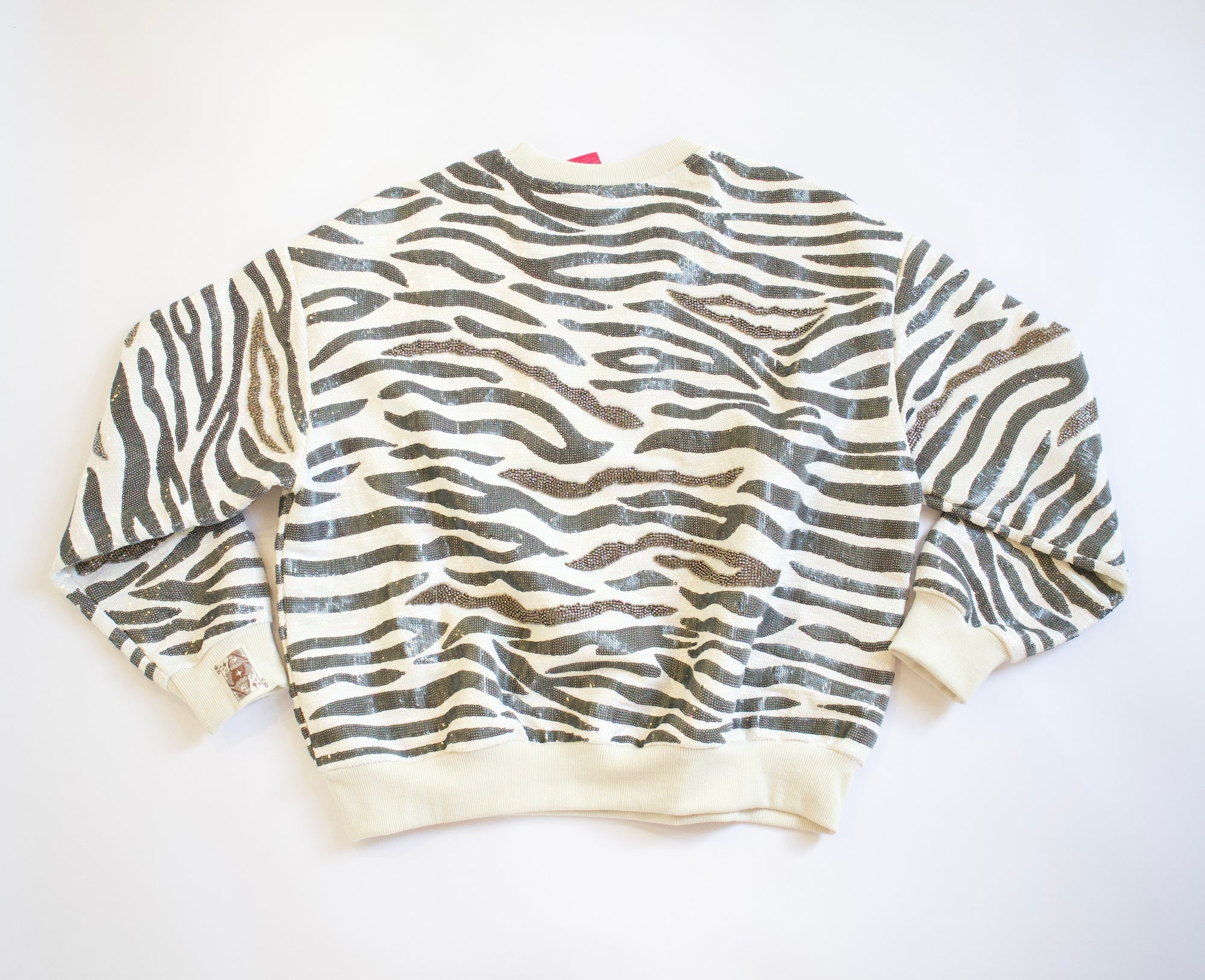 QOS Zebra Print Sweatshirt