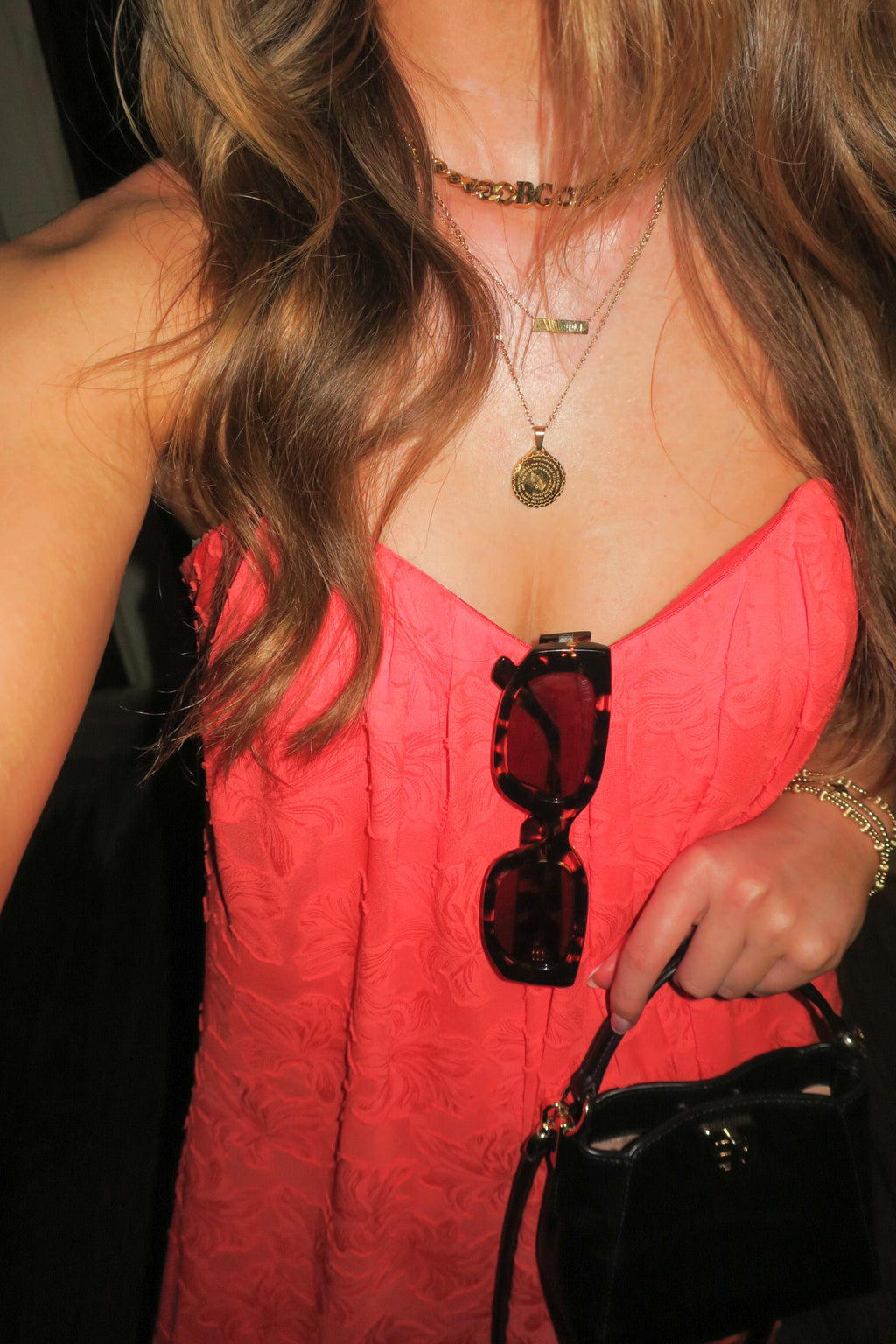 Coral Strapless Maxi