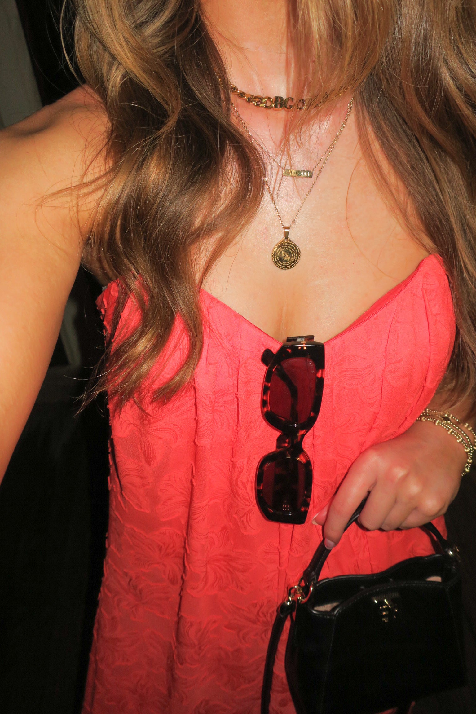 Coral Strapless Maxi