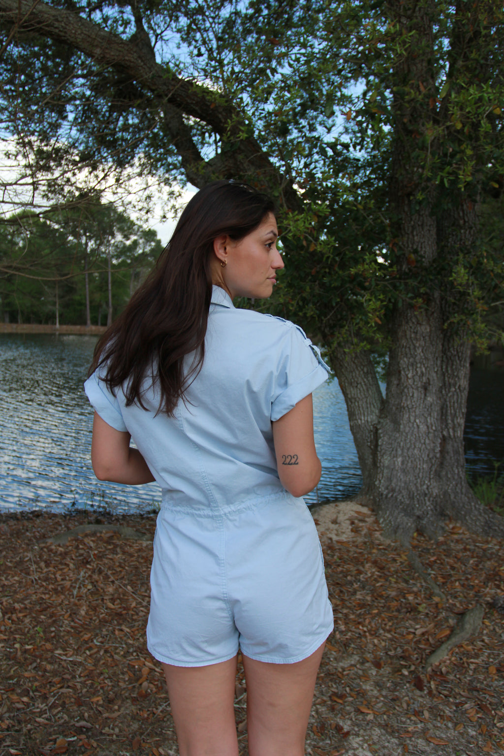 Pistola Light Blue Utility Romper