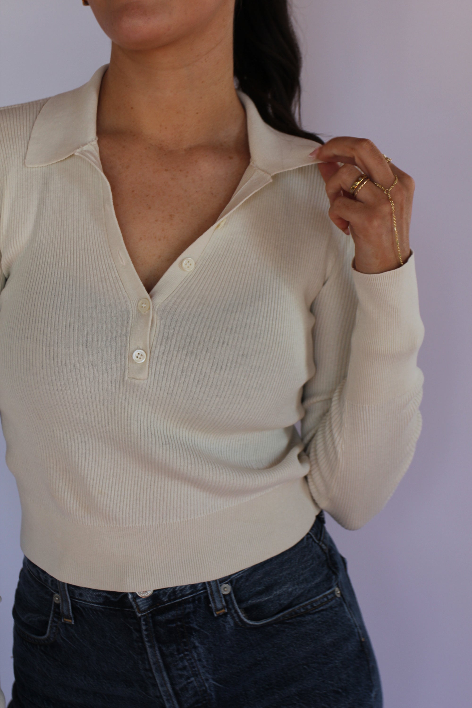 Frame Ribbed Long Sleeve