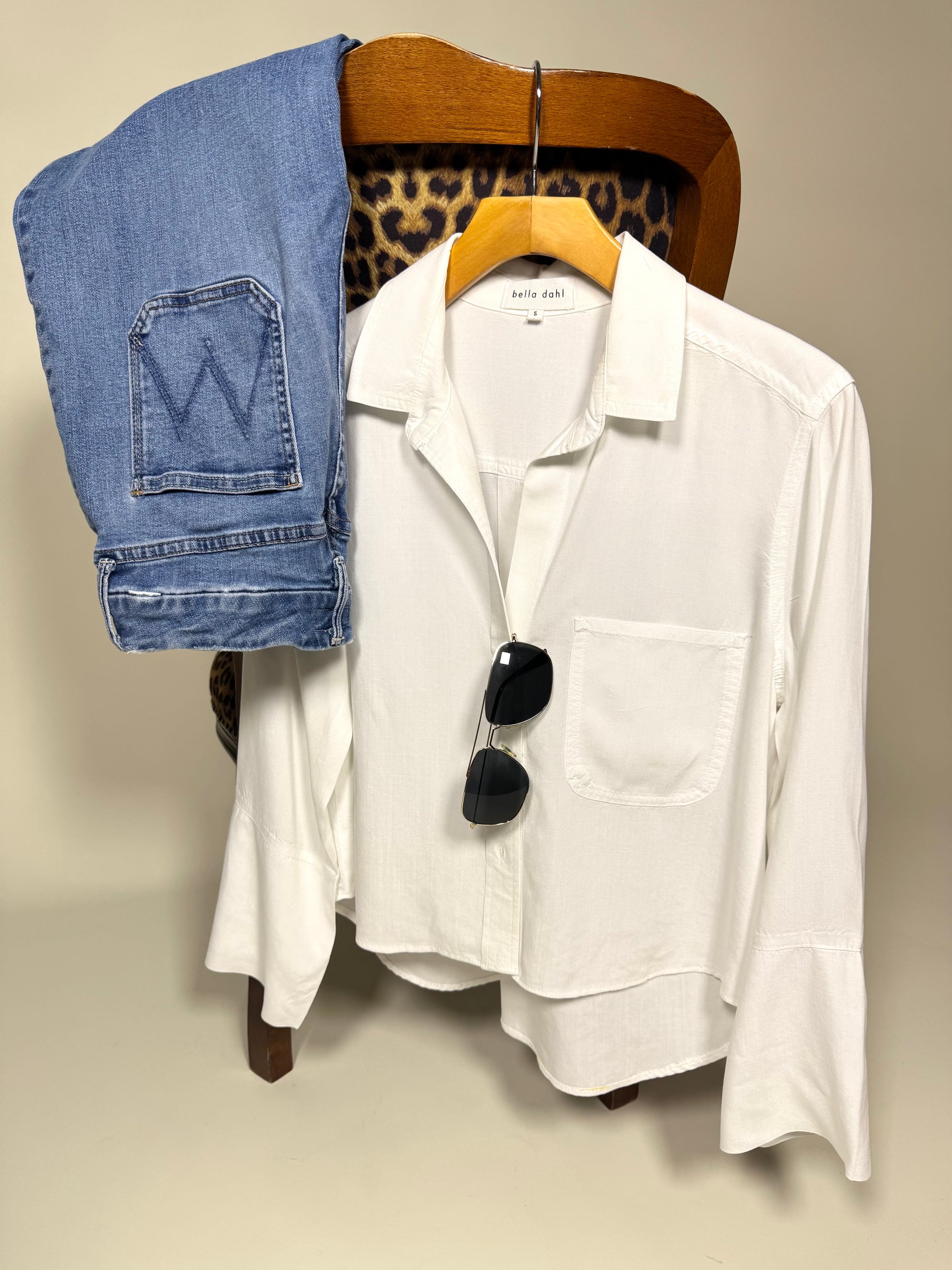White button up top