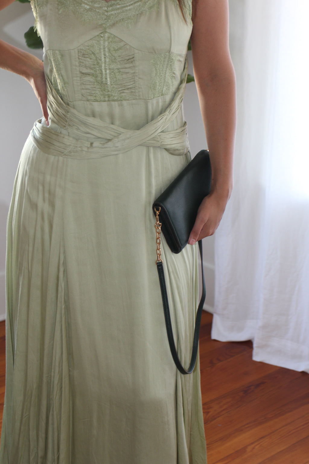 Anthropologie Let Me Be A-Line Lace-Trimmed Midi Dress