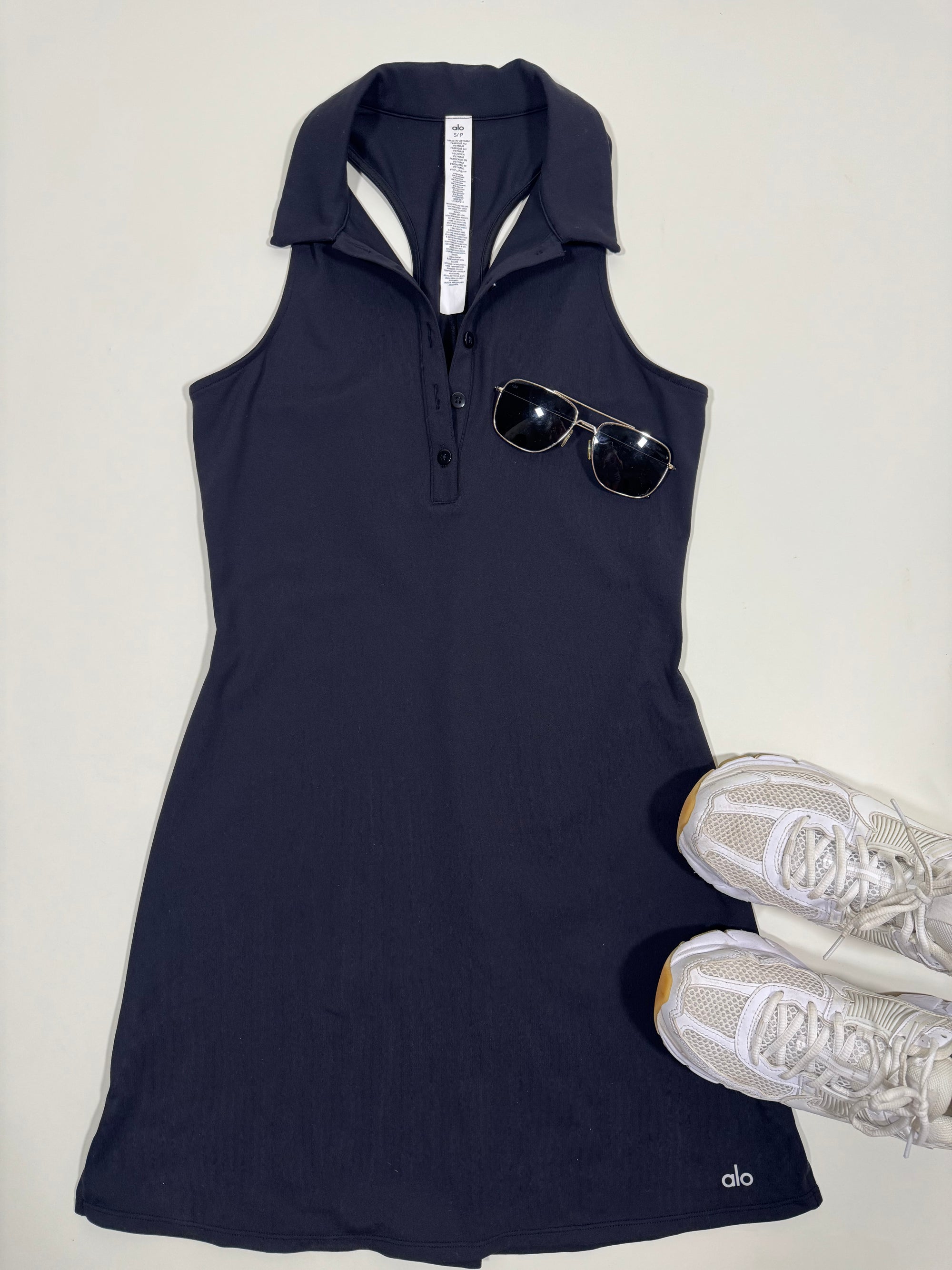 Alo collared black dress