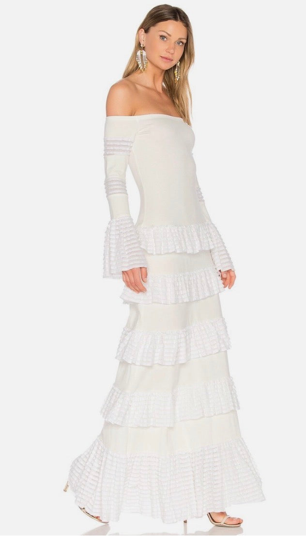 Alexis White Tiered Skylar Dress