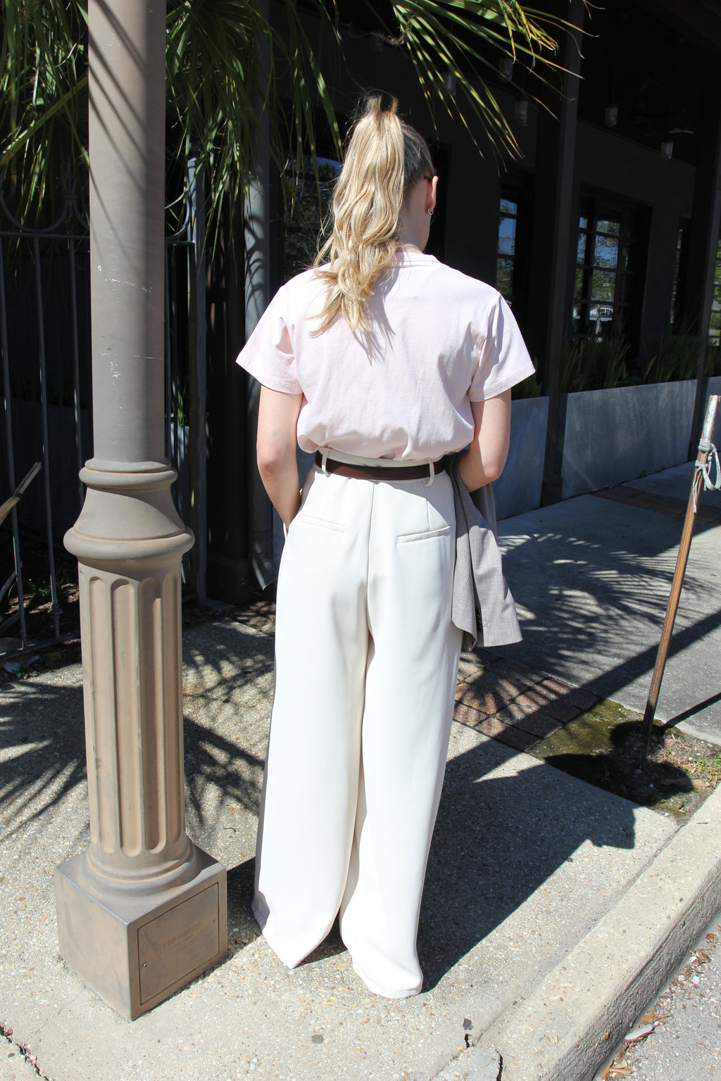 Pleated Wide Leg Trouser
