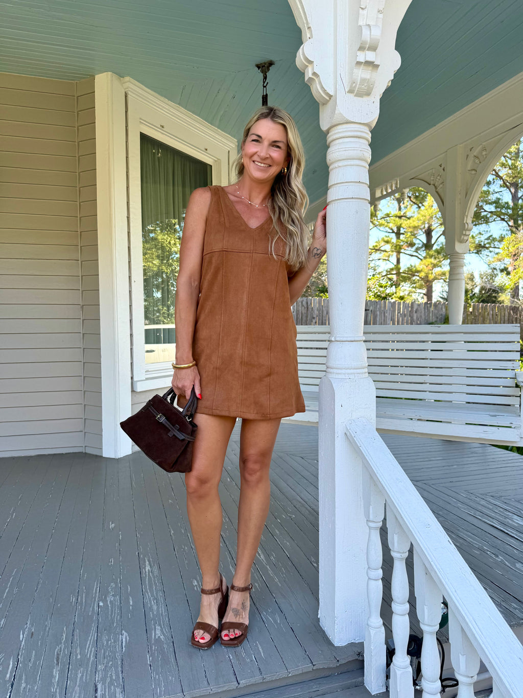 Brown Suede Mini Dress