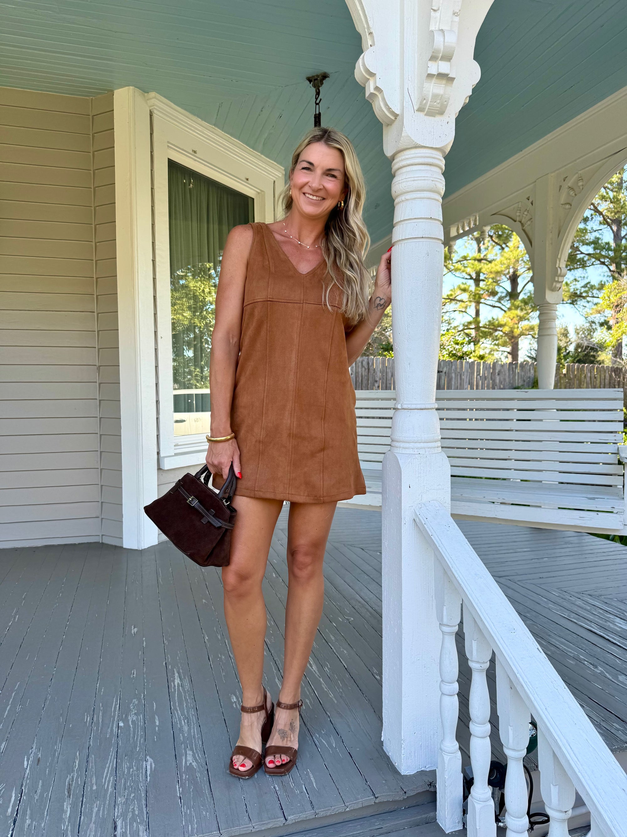 Brown Suede Mini Dress