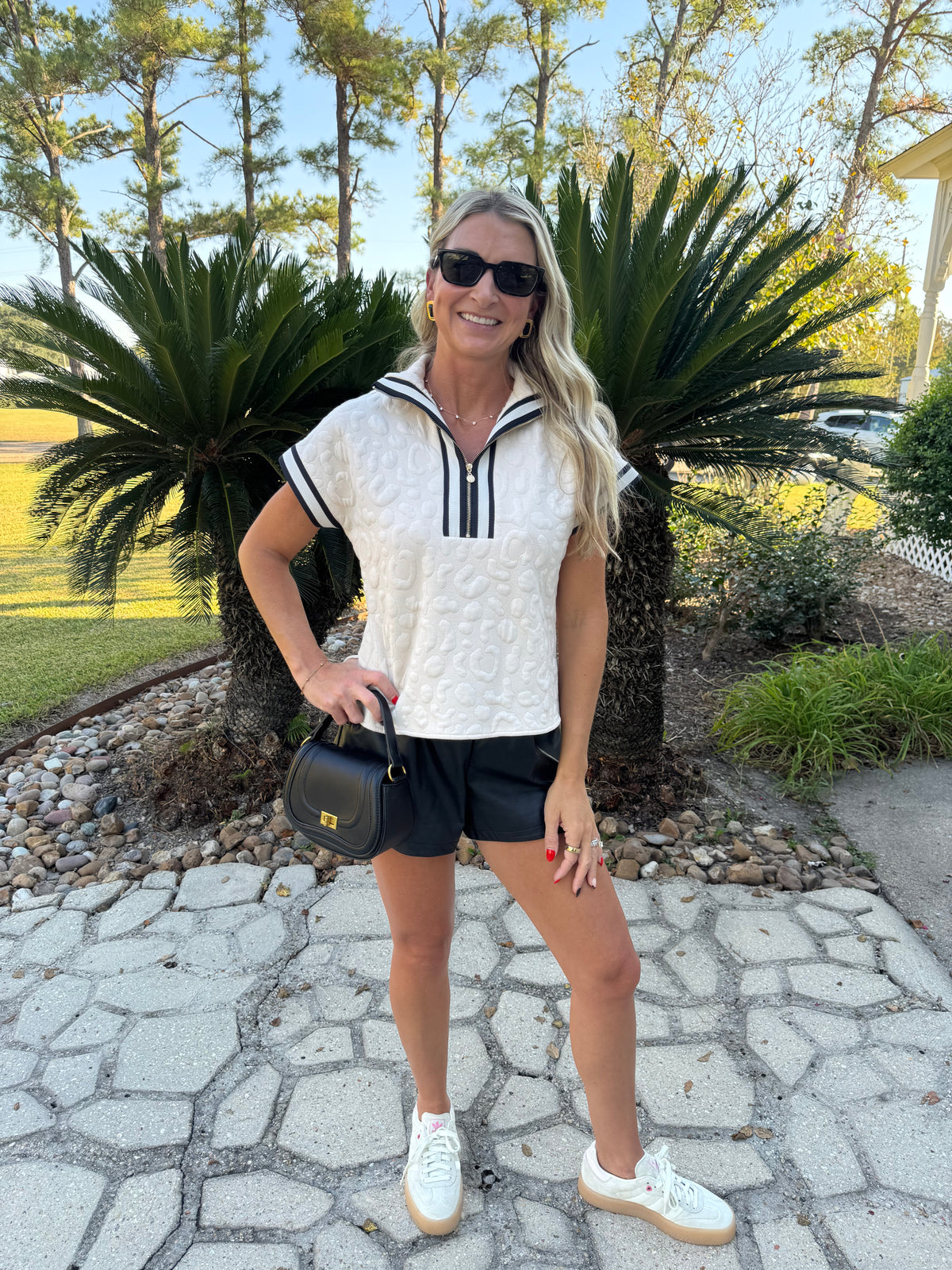 Leopard Half Zip