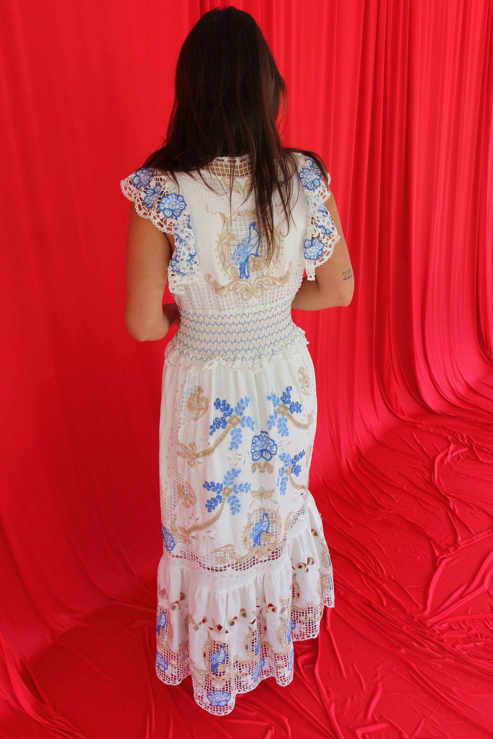 Farm Rio Romantic Richelieu Maxi Dress