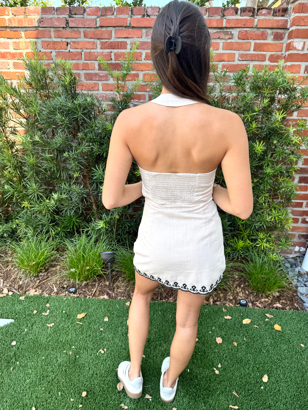 Embroidered Halter Top