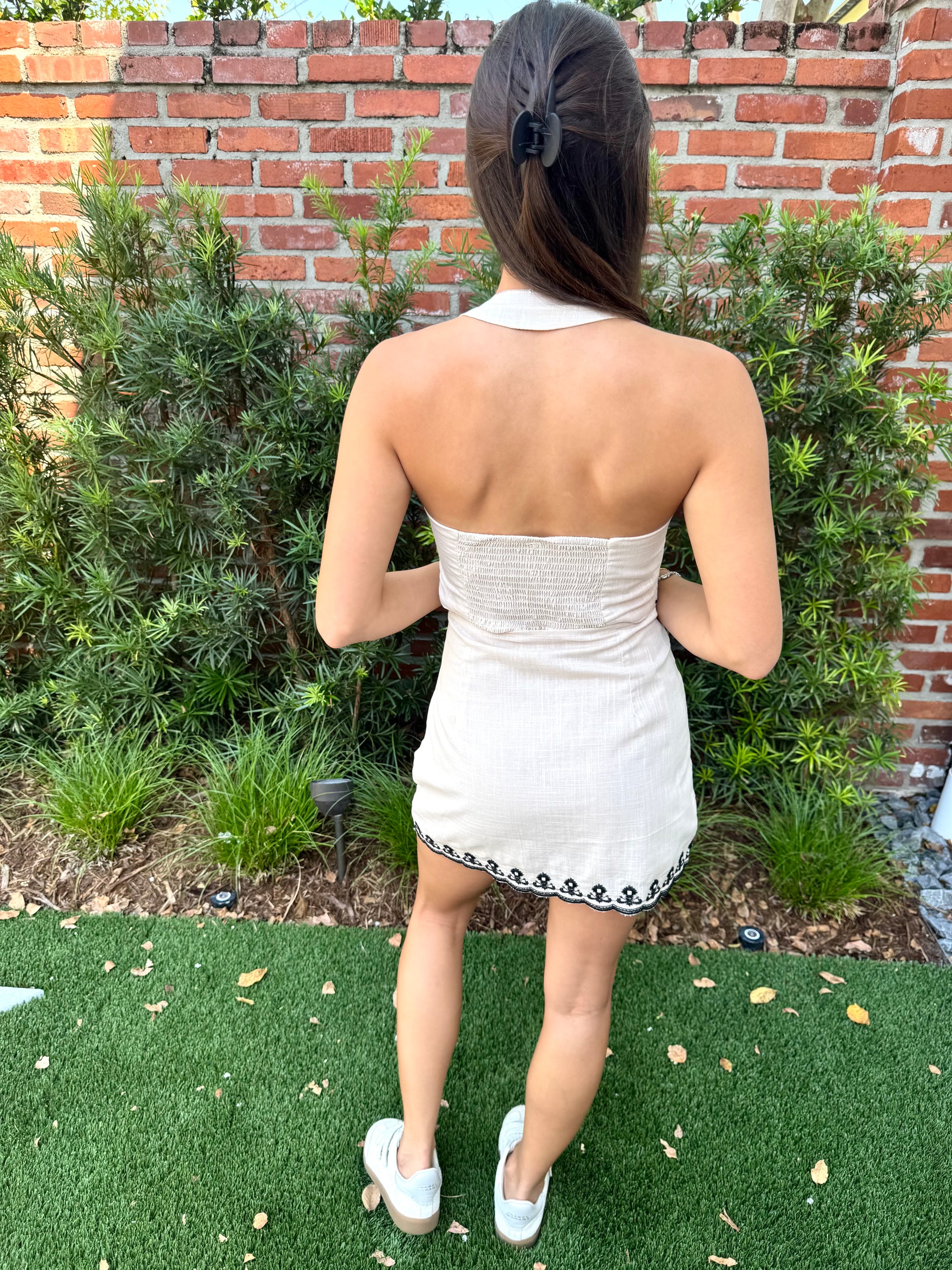 Embroidered Halter Top