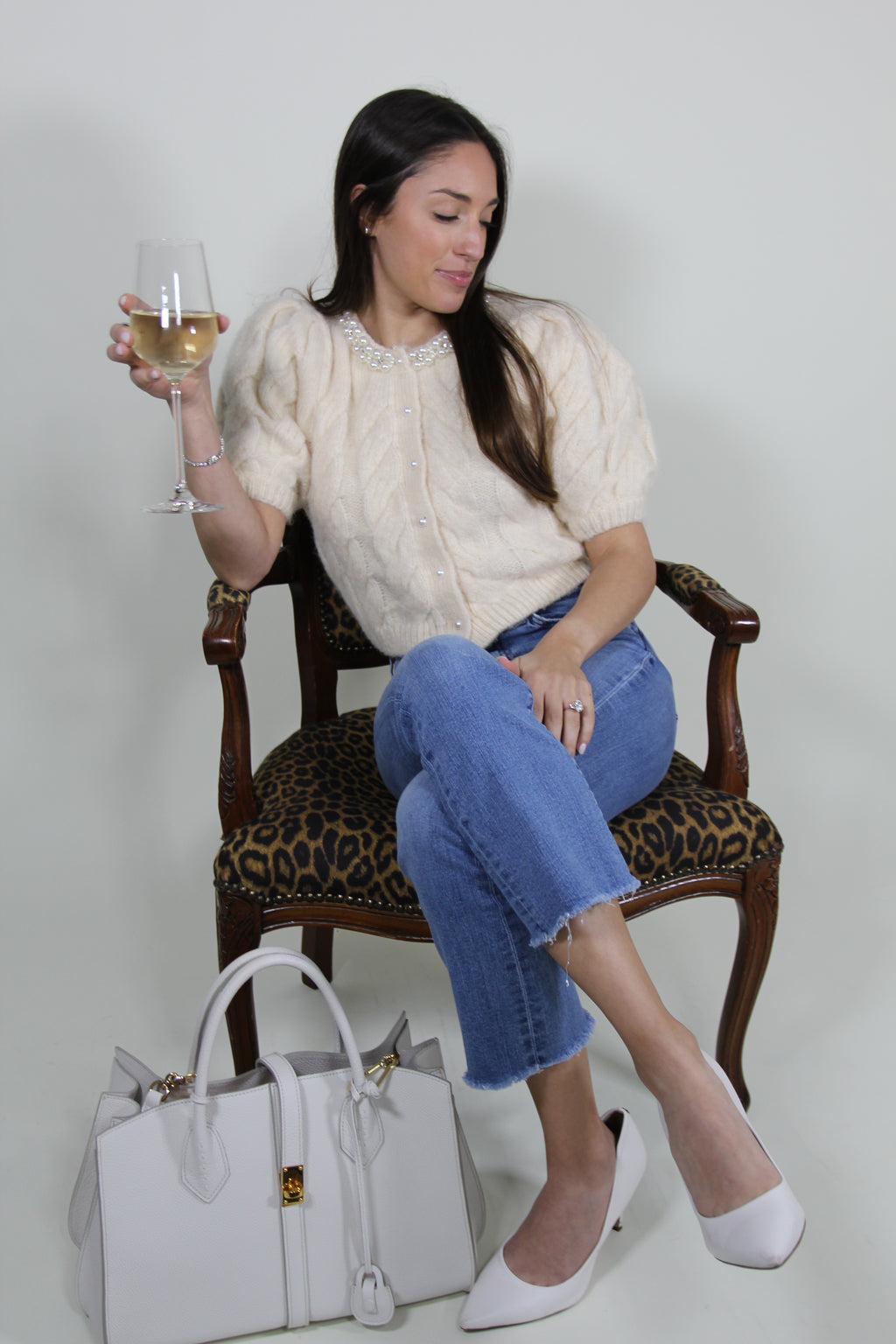 NWT Pearl Knit Short Sleeve Cardigan