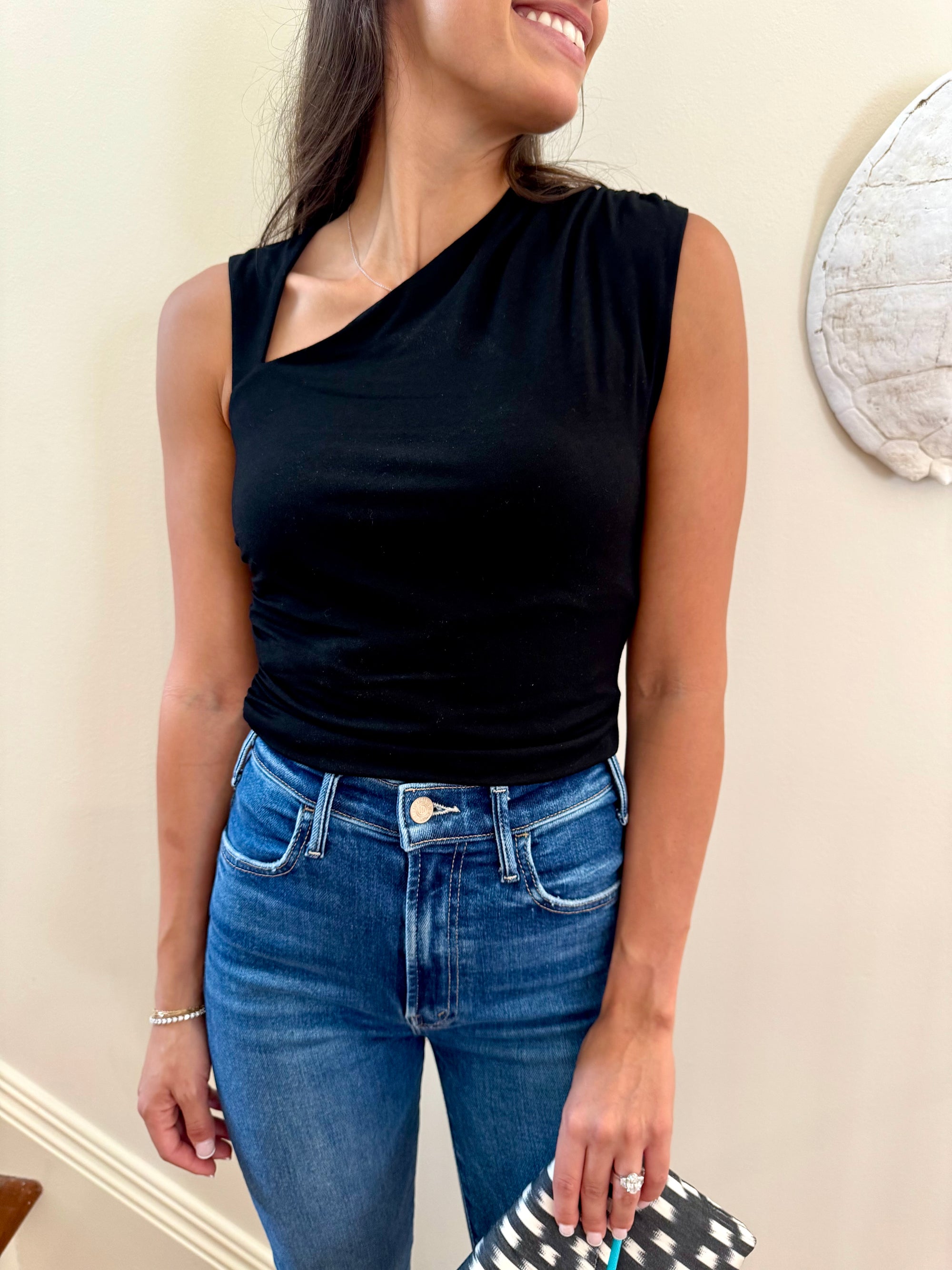 Black Asymmetrical Tank