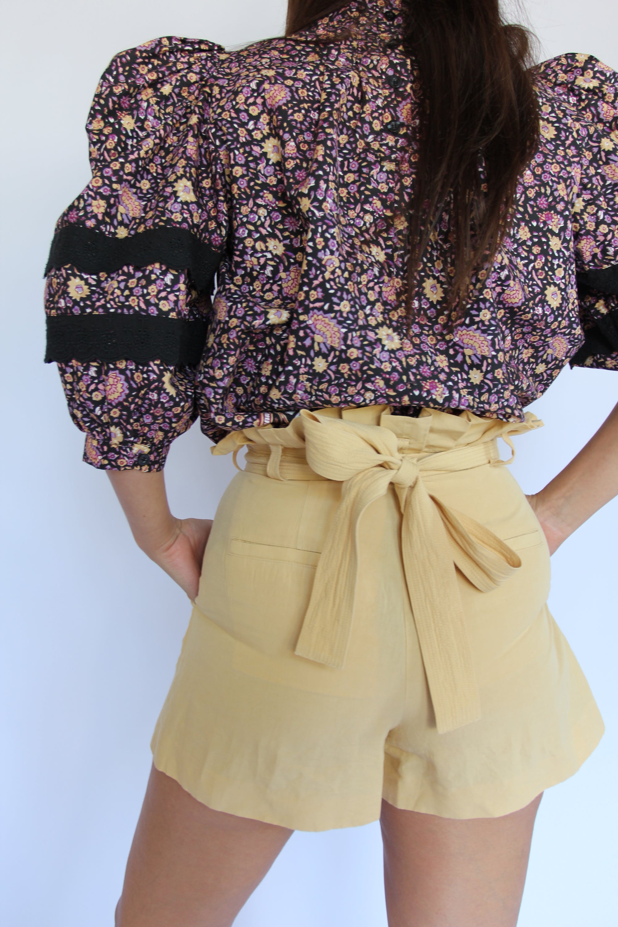 Ulla Johnson Yellow Linen Paper Bag Shorts
