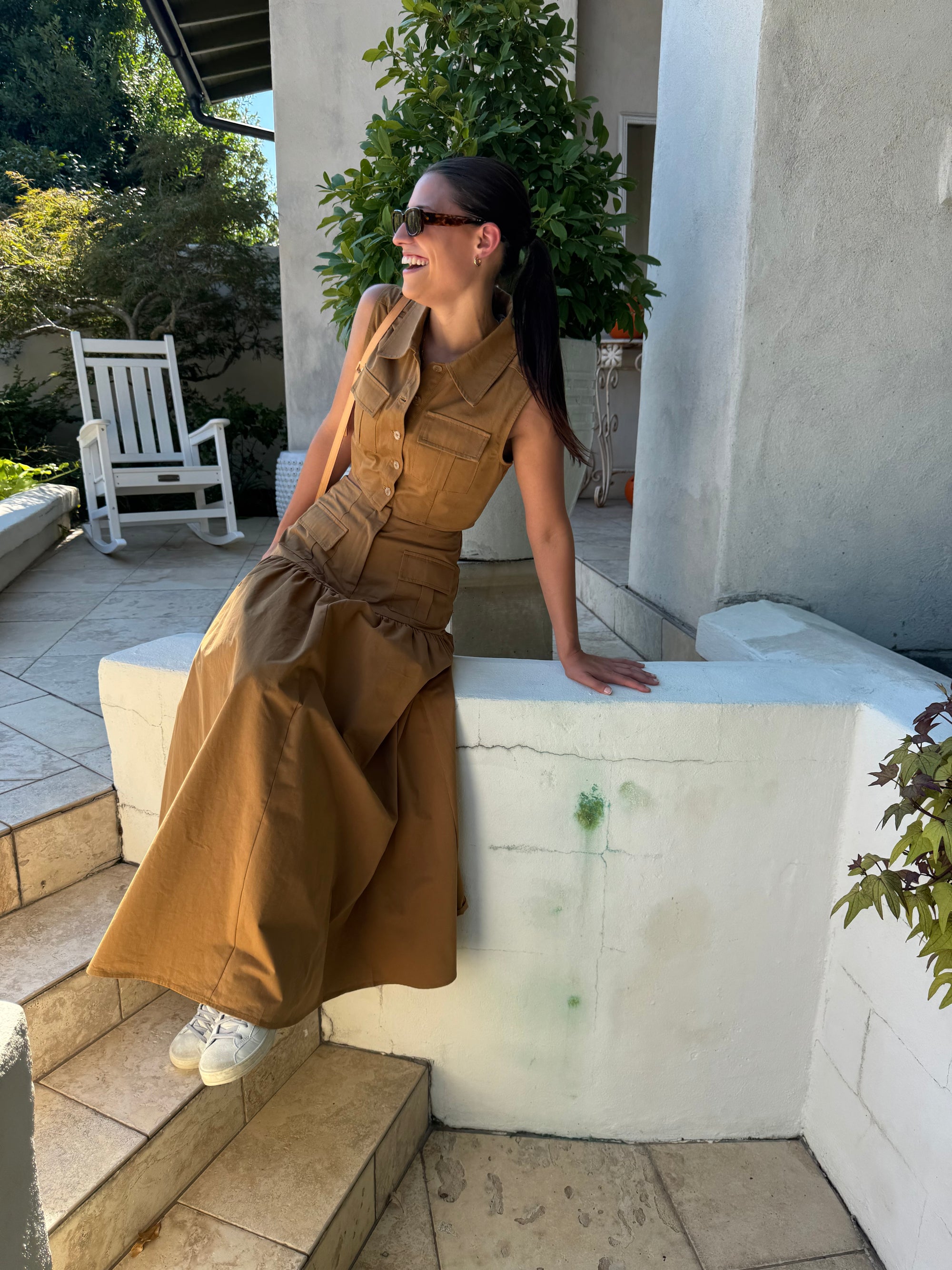 Caramel Utility Maxi Skirt