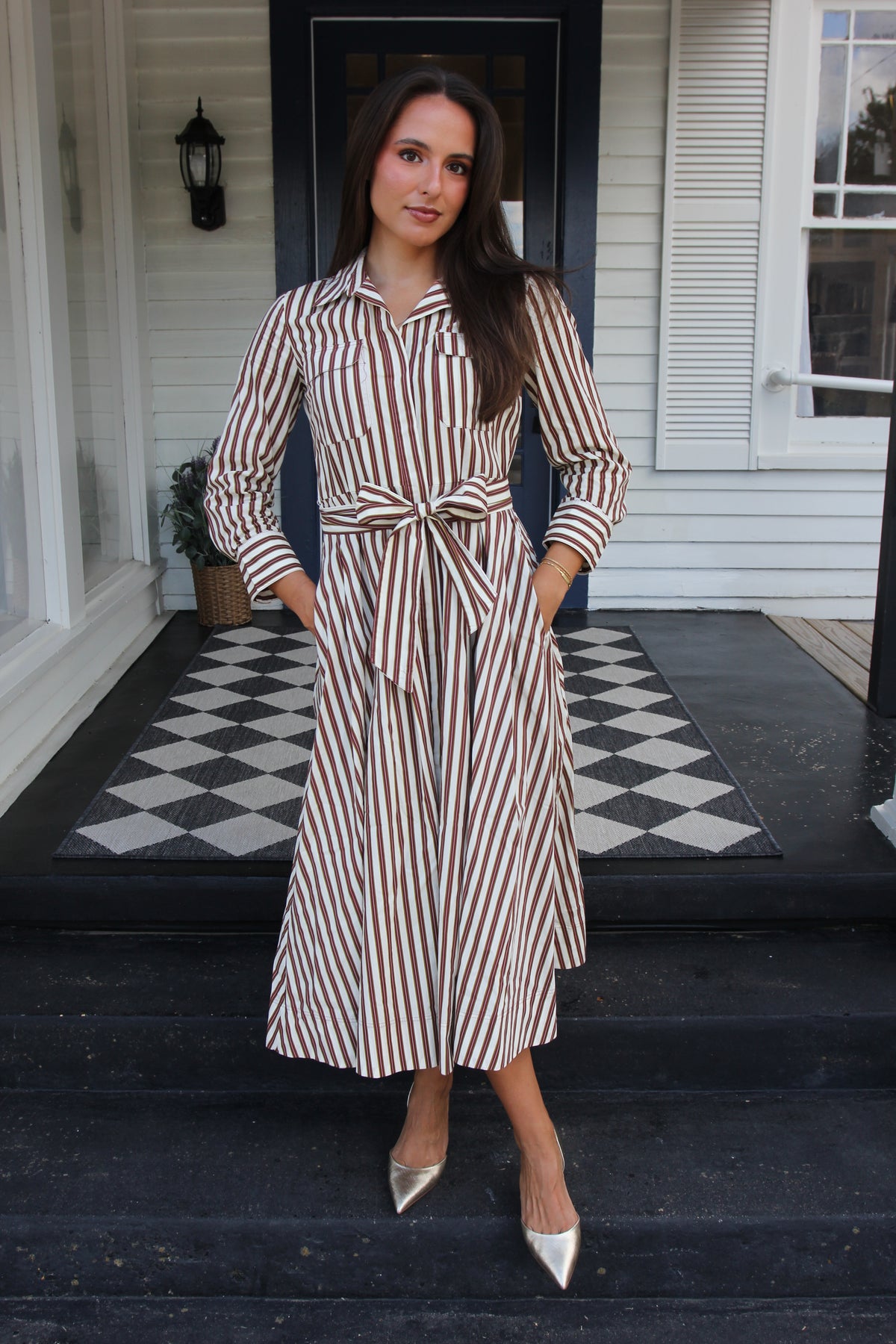 Zara Striped Midi