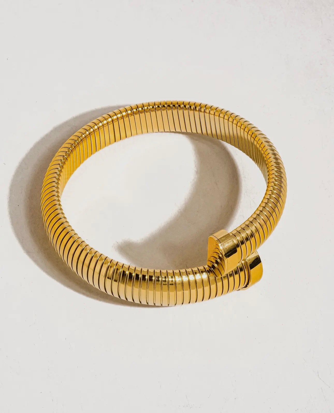 Gold Ribbed Bangle