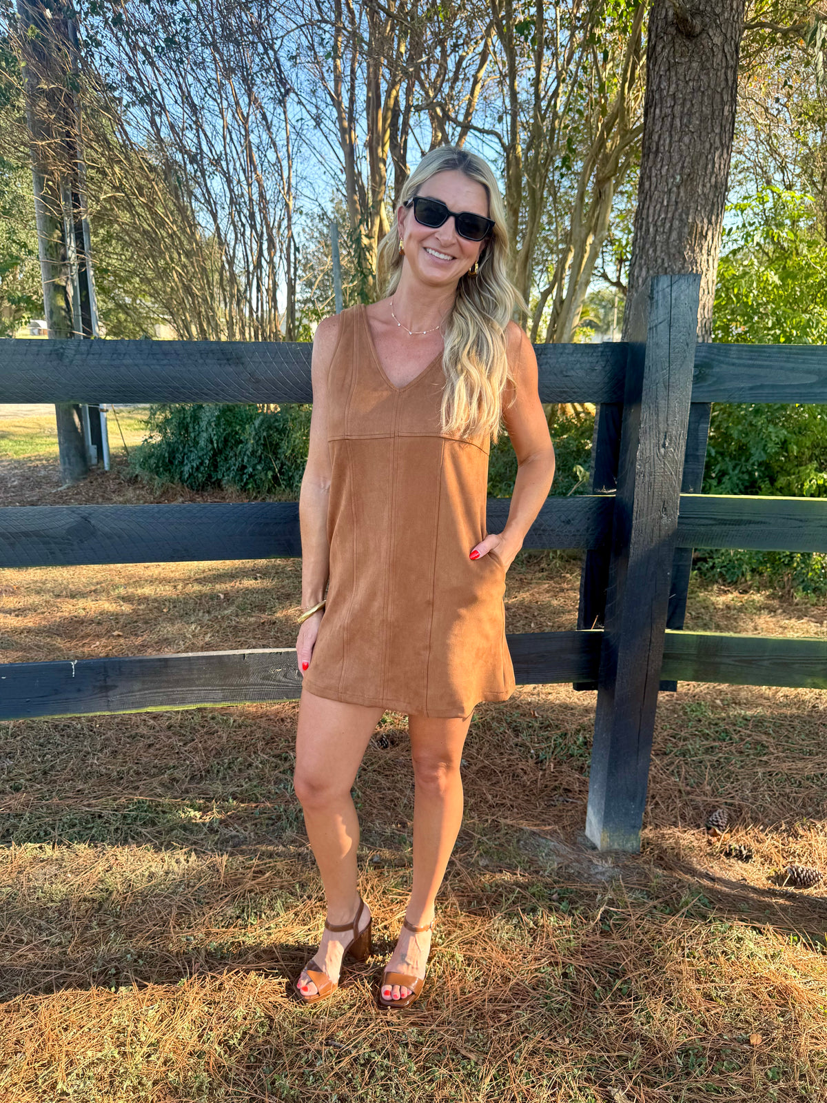 Brown Suede Mini Dress