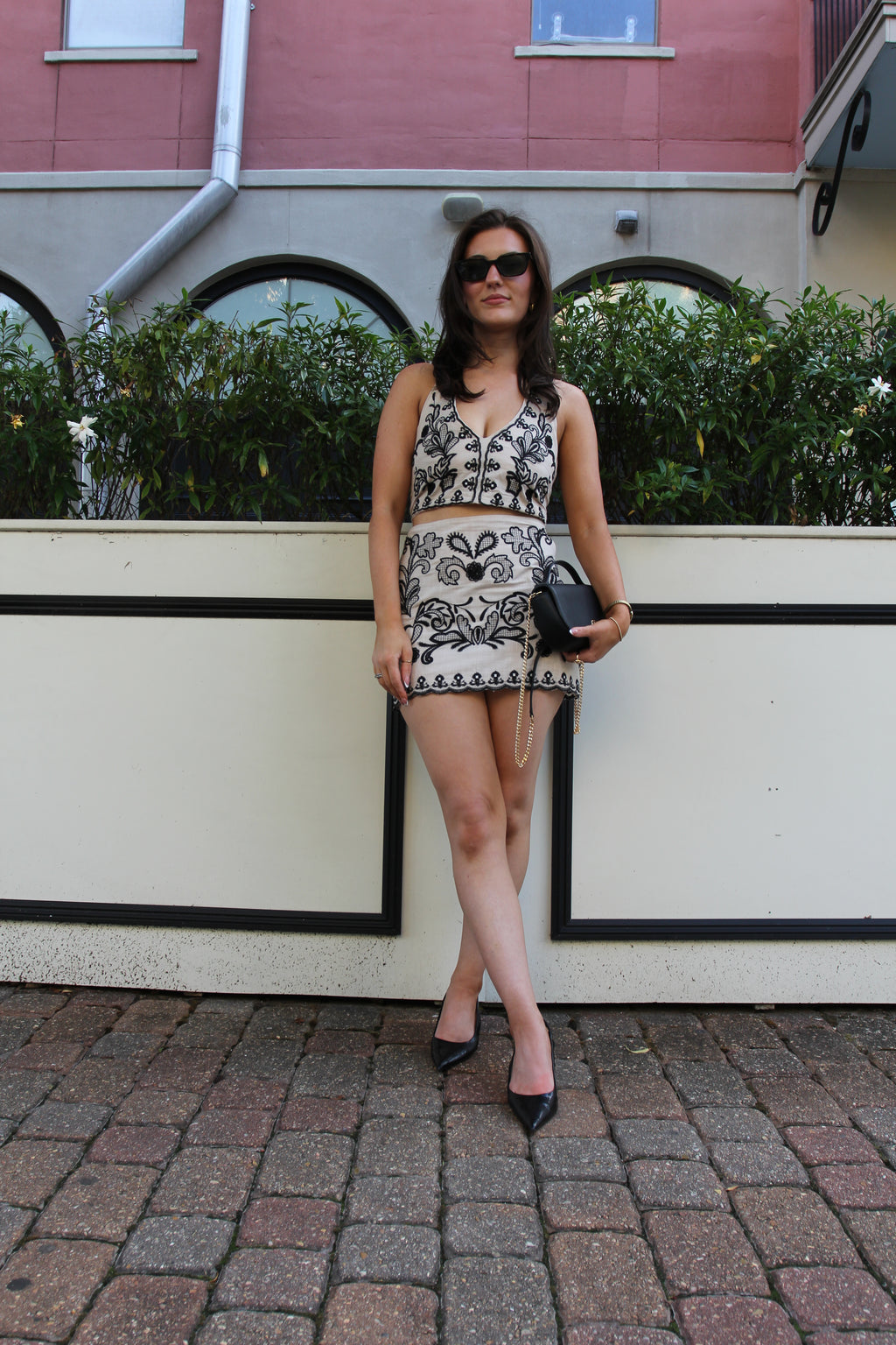 Embroidered Halter Top