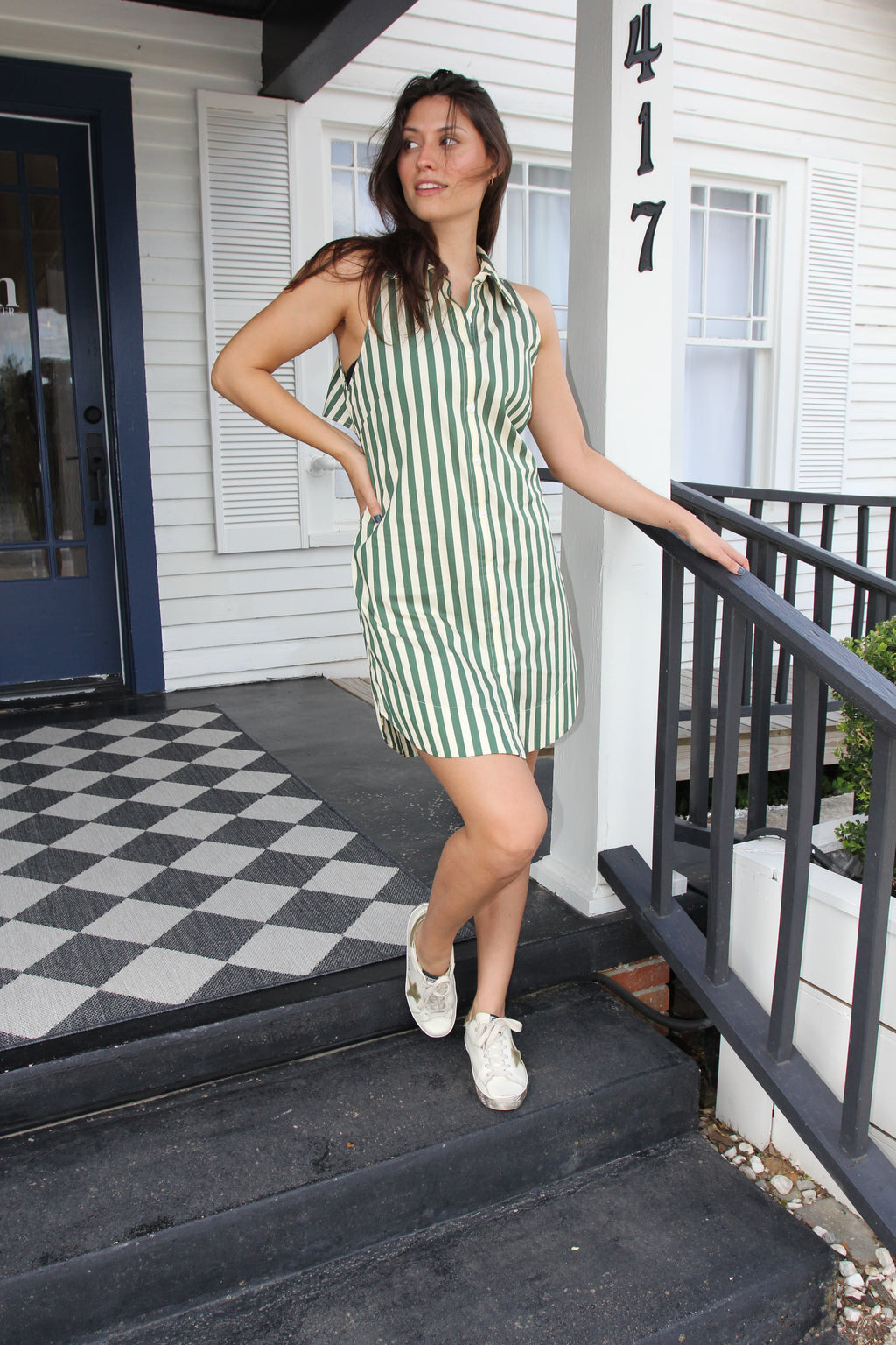 Simon Miller Green Stripe Mini Dress