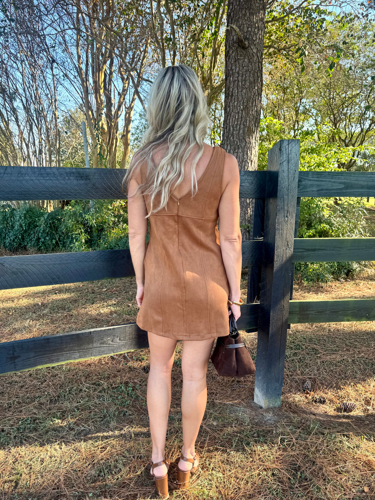 Brown Suede Mini Dress