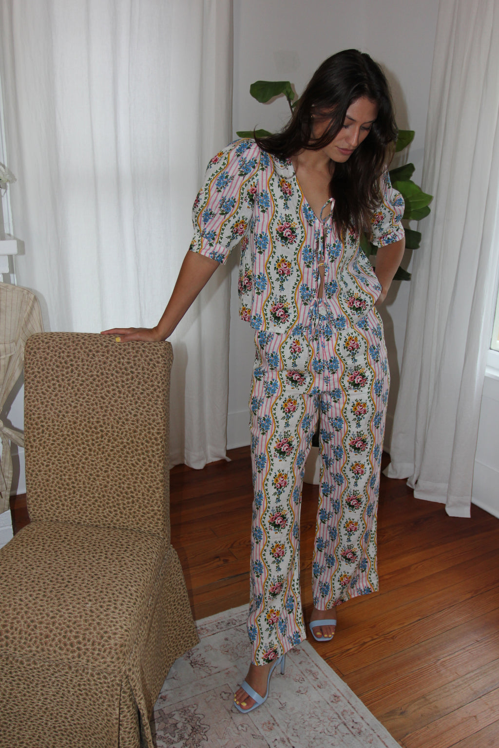 Pink City Prints - Vintage Bouquet Gabi Pants