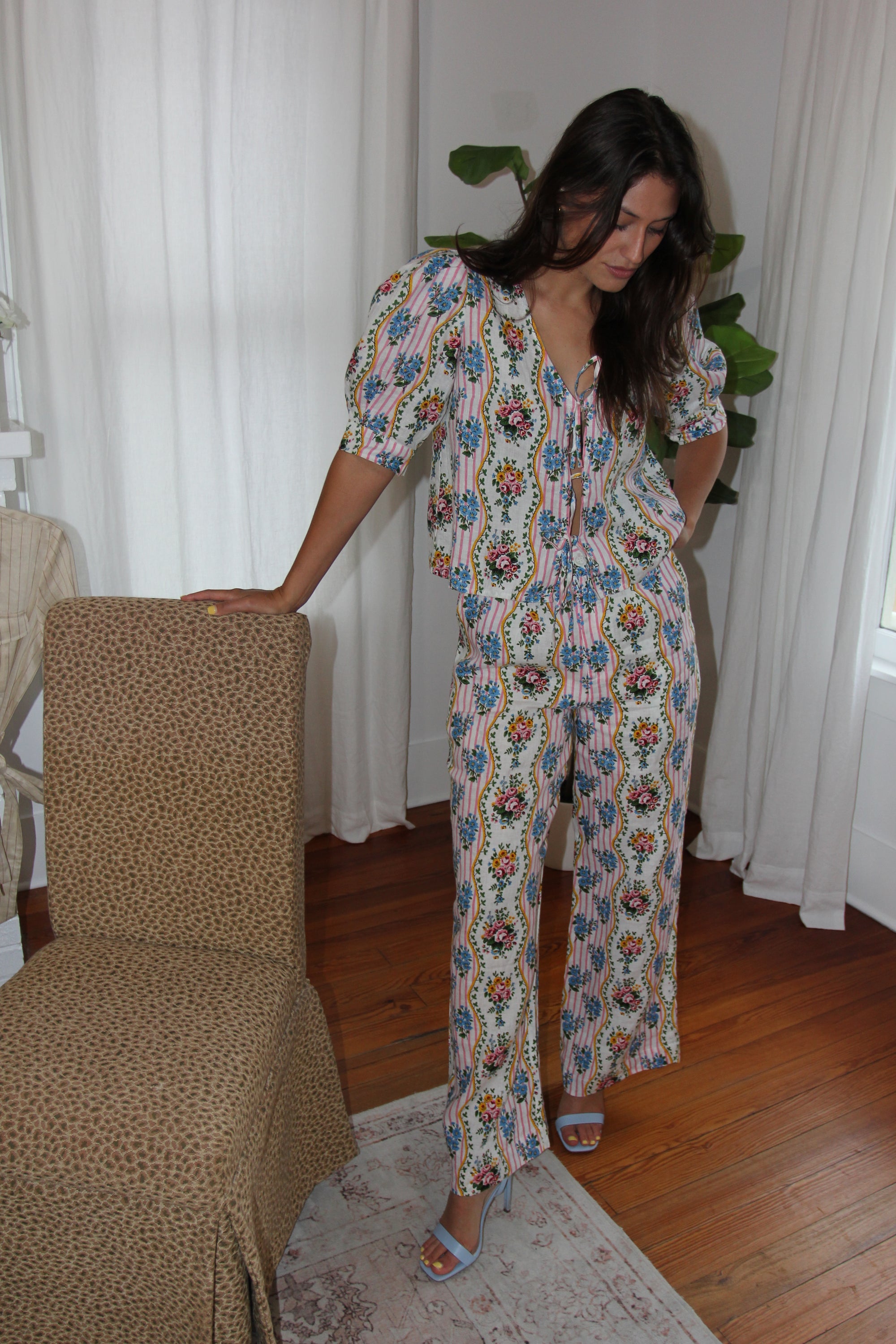 Pink City Prints - Vintage Bouquet Gabi Pants