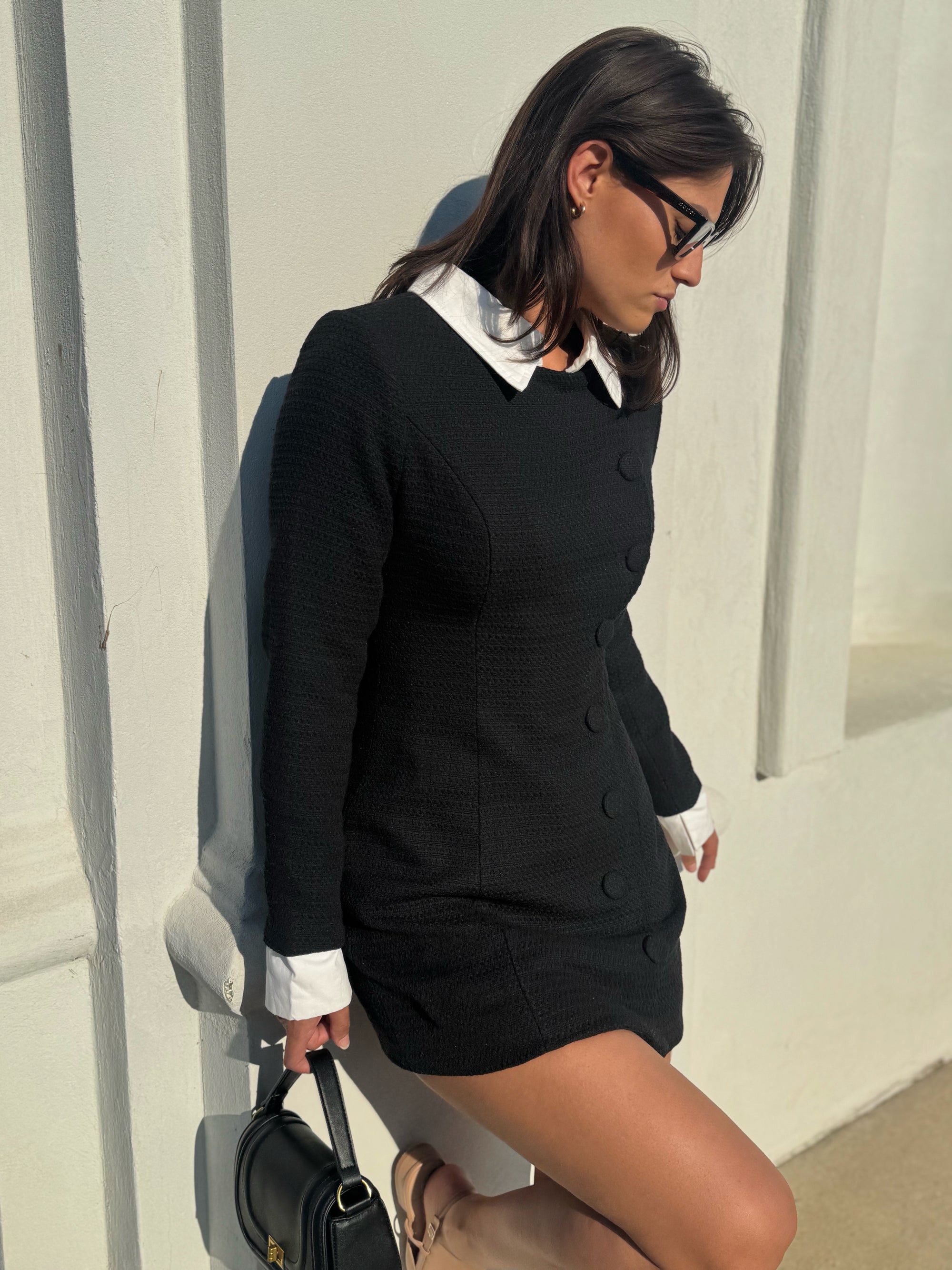 Rich Aunt Energy Tweed Dress