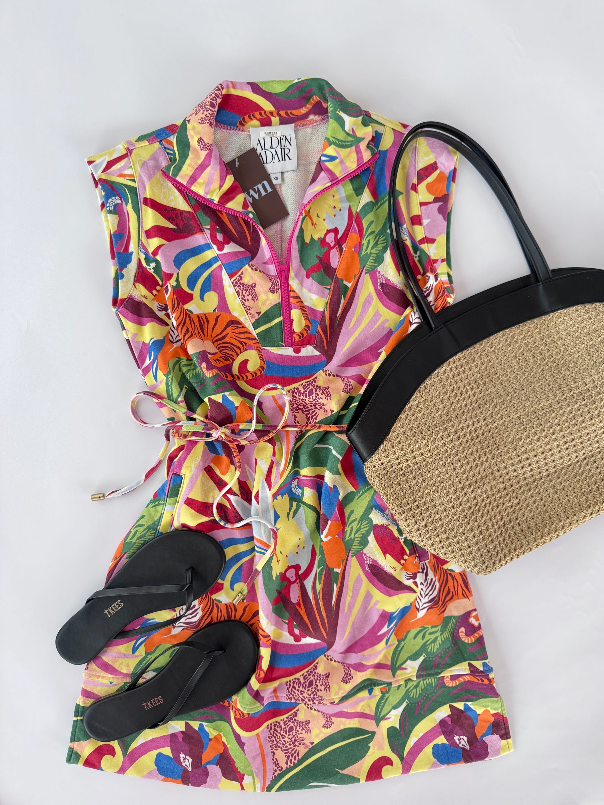 Alden Adair Half Zip Tie Dress