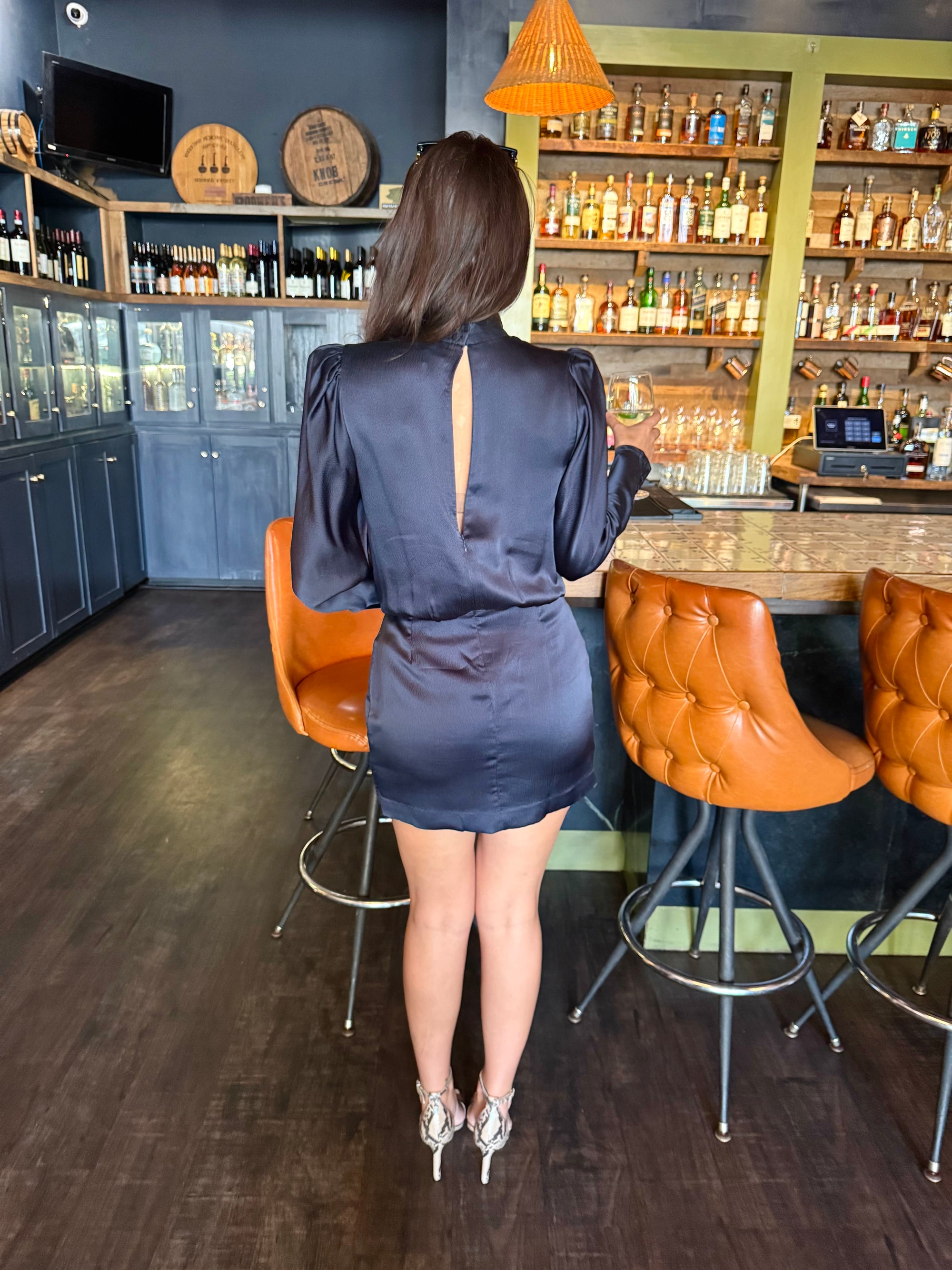 Frame Navy Wrap Dress