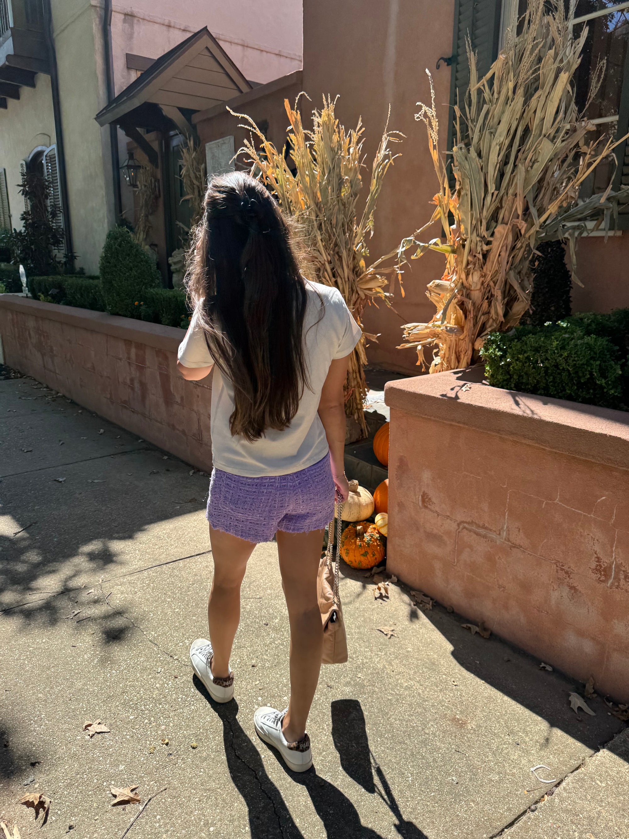 IRO Lavender Tweed Shorts