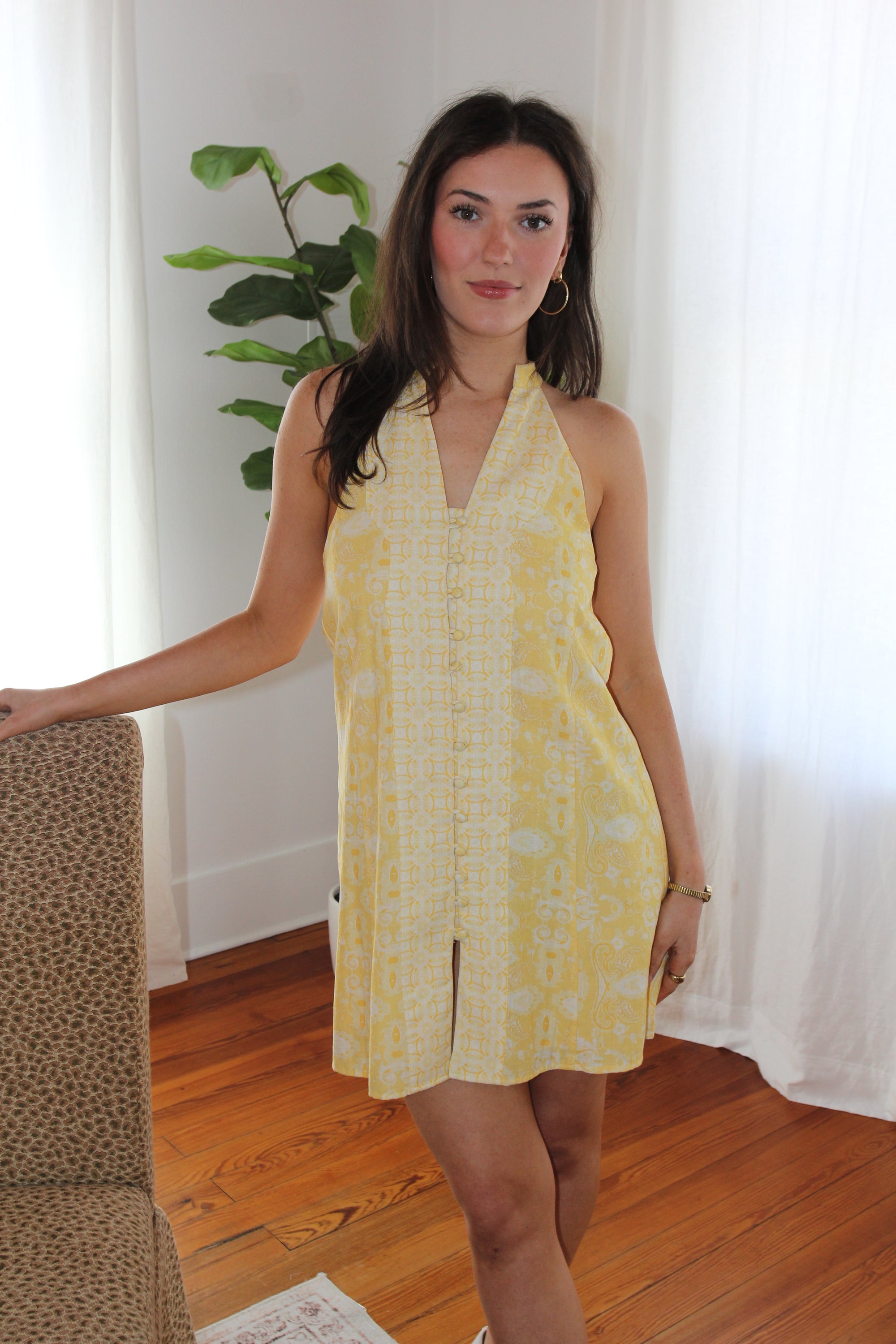 Anna Cate Etta Mini Dress in Lemon
