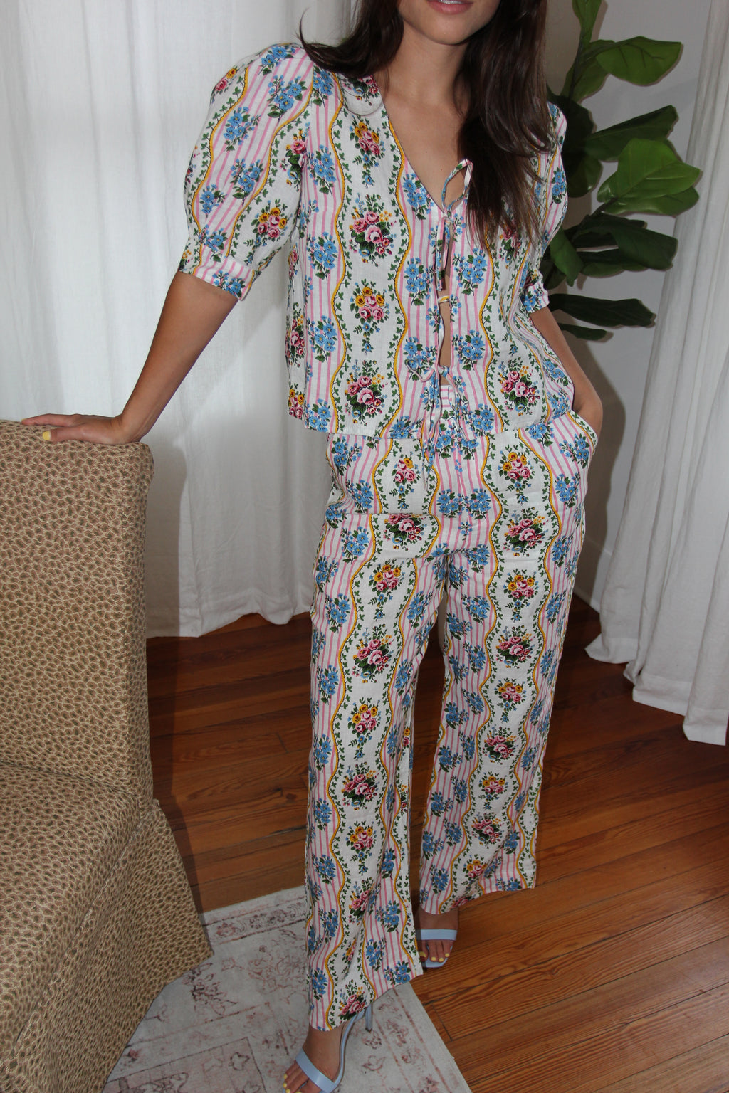 Pink City Prints - Vintage Bouquet Gabi Pants