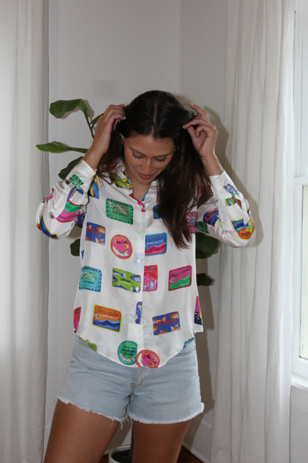 Vilagallo MAFALDO Sardinas Print Blouse
