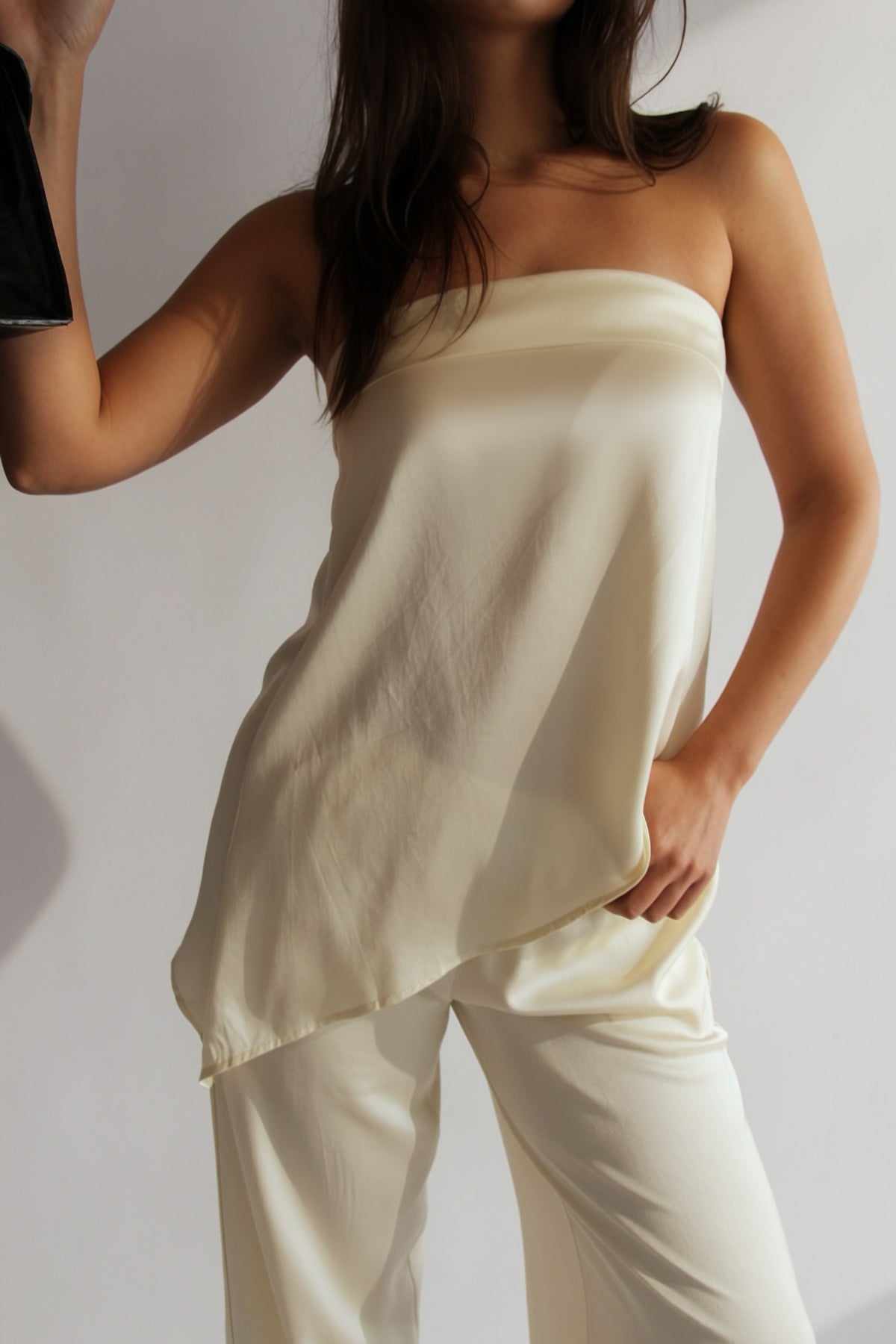 IWN IVORY SATIN PANT SET