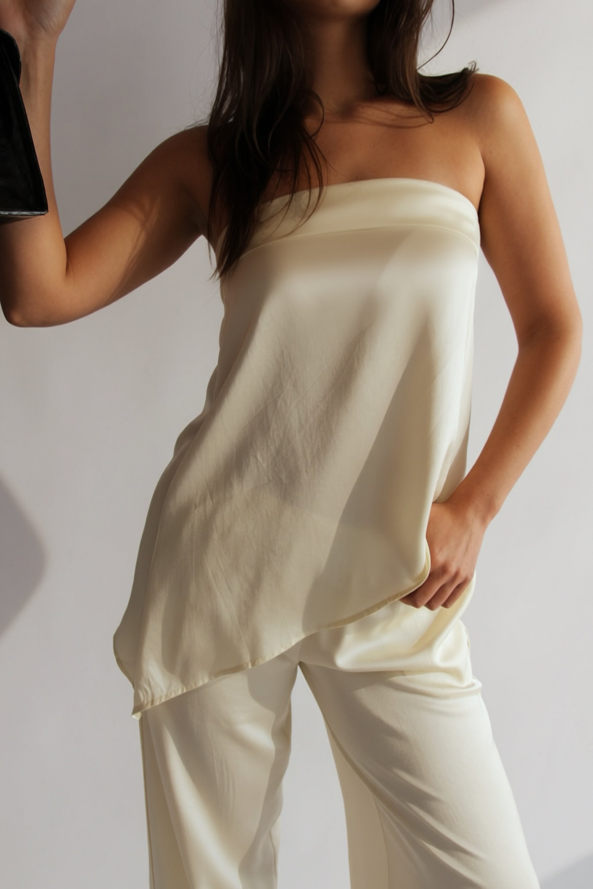 IWN IVORY SATIN PANT SET