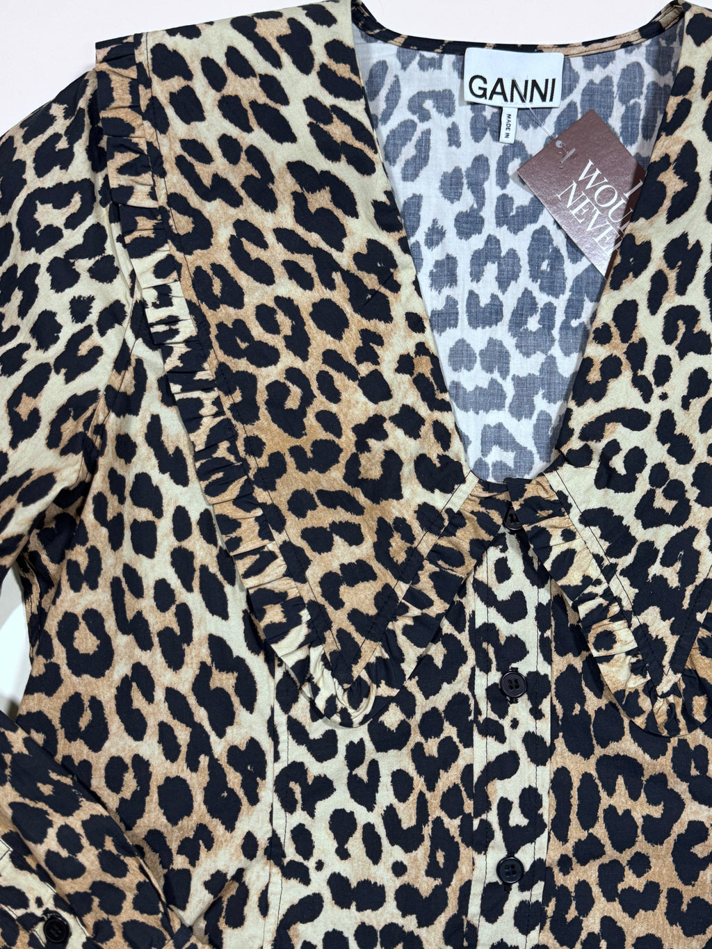 Ganni Leopard Top