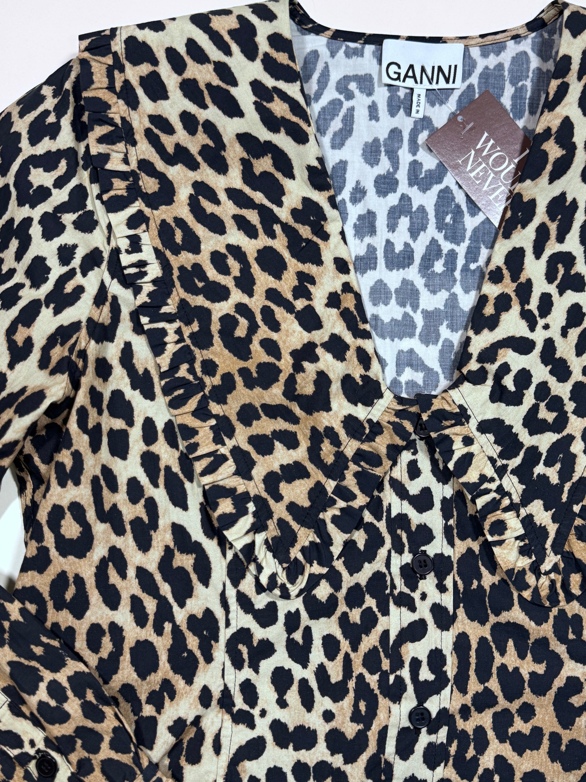 Ganni Leopard Top