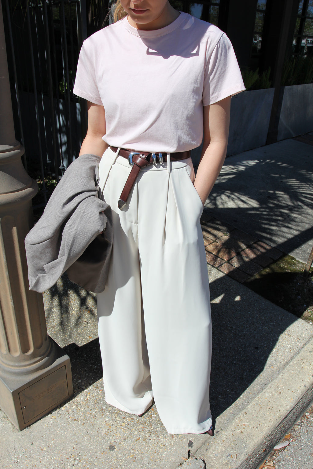 Pleated Wide Leg Trouser