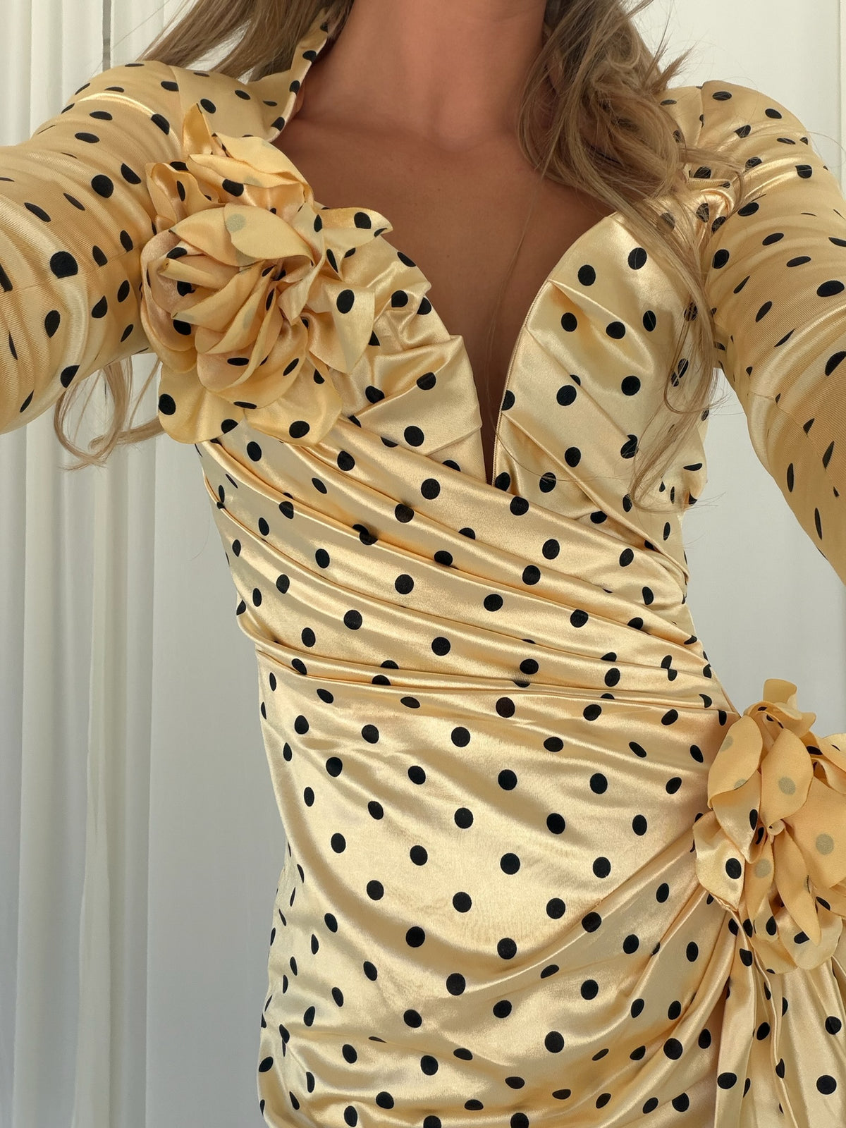 IWN Yellow Polka Dot Mini Dress