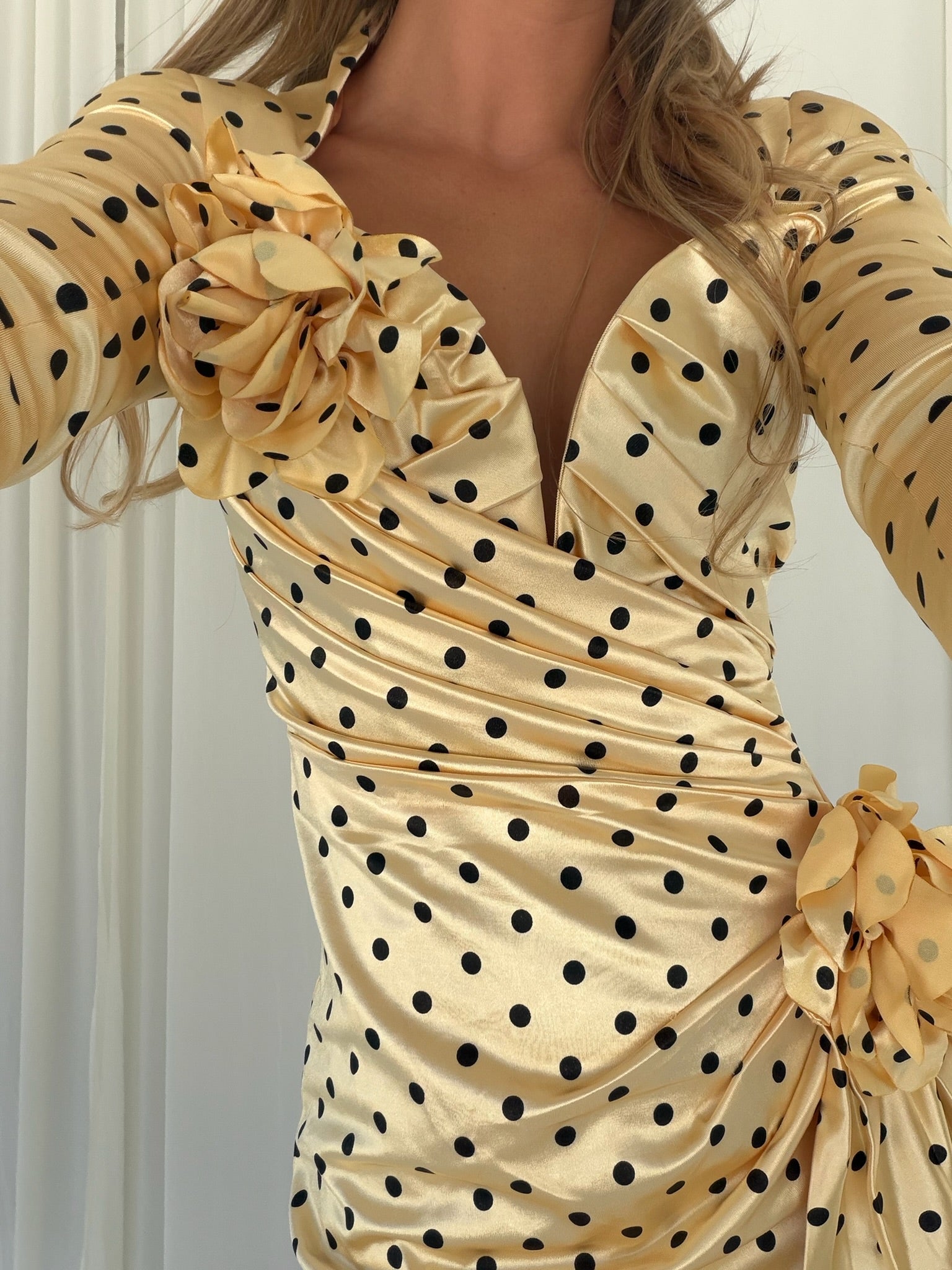 IWN Yellow Polka Dot Mini Dress