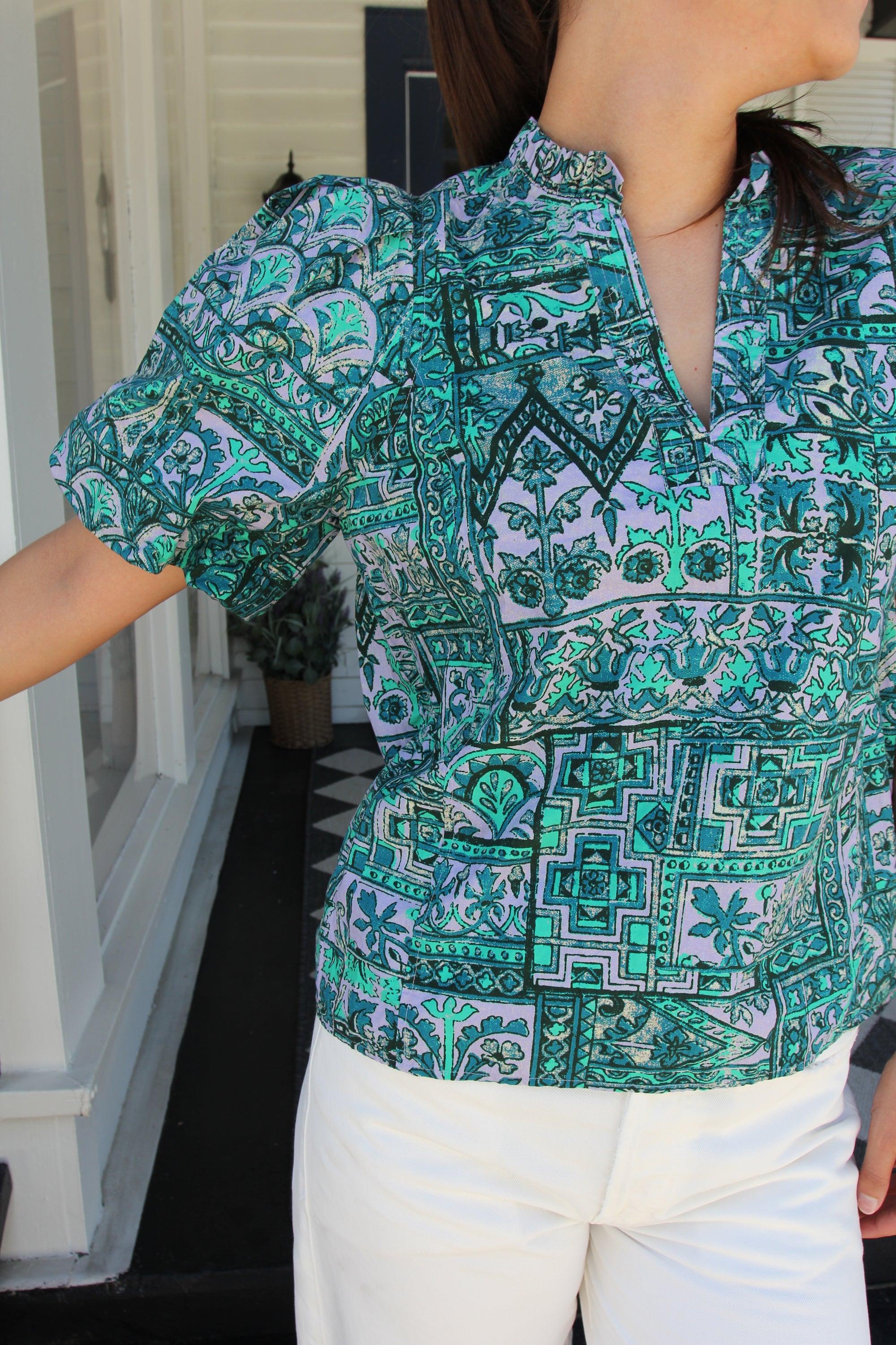 Marie Oliver Aztec Print Top