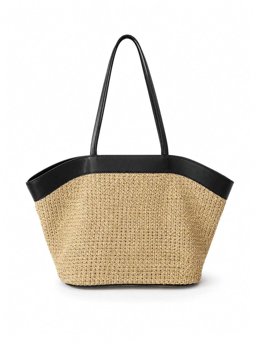 Tan and Black Woven Bag