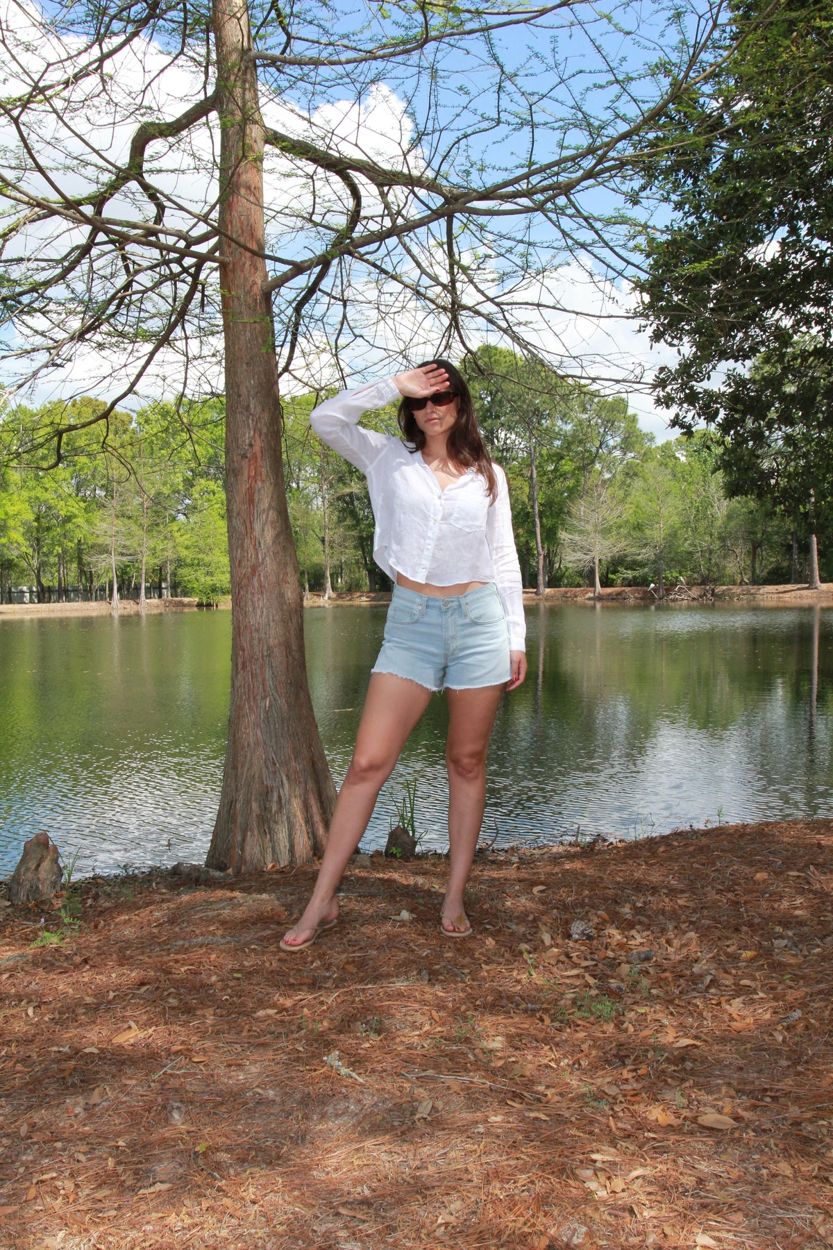 Bella Dahl White Linen Button Up