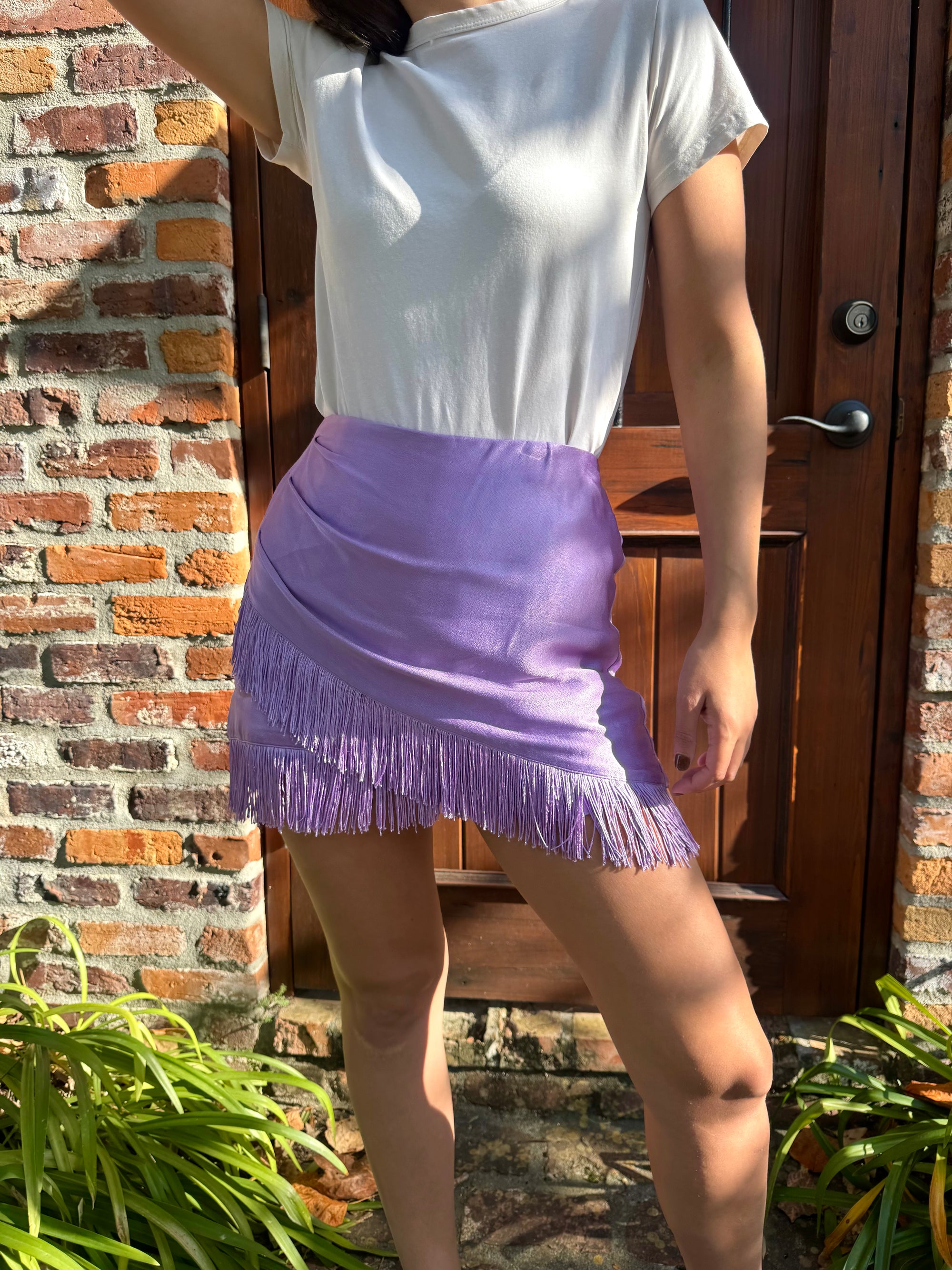 Lavender Fringe Skort