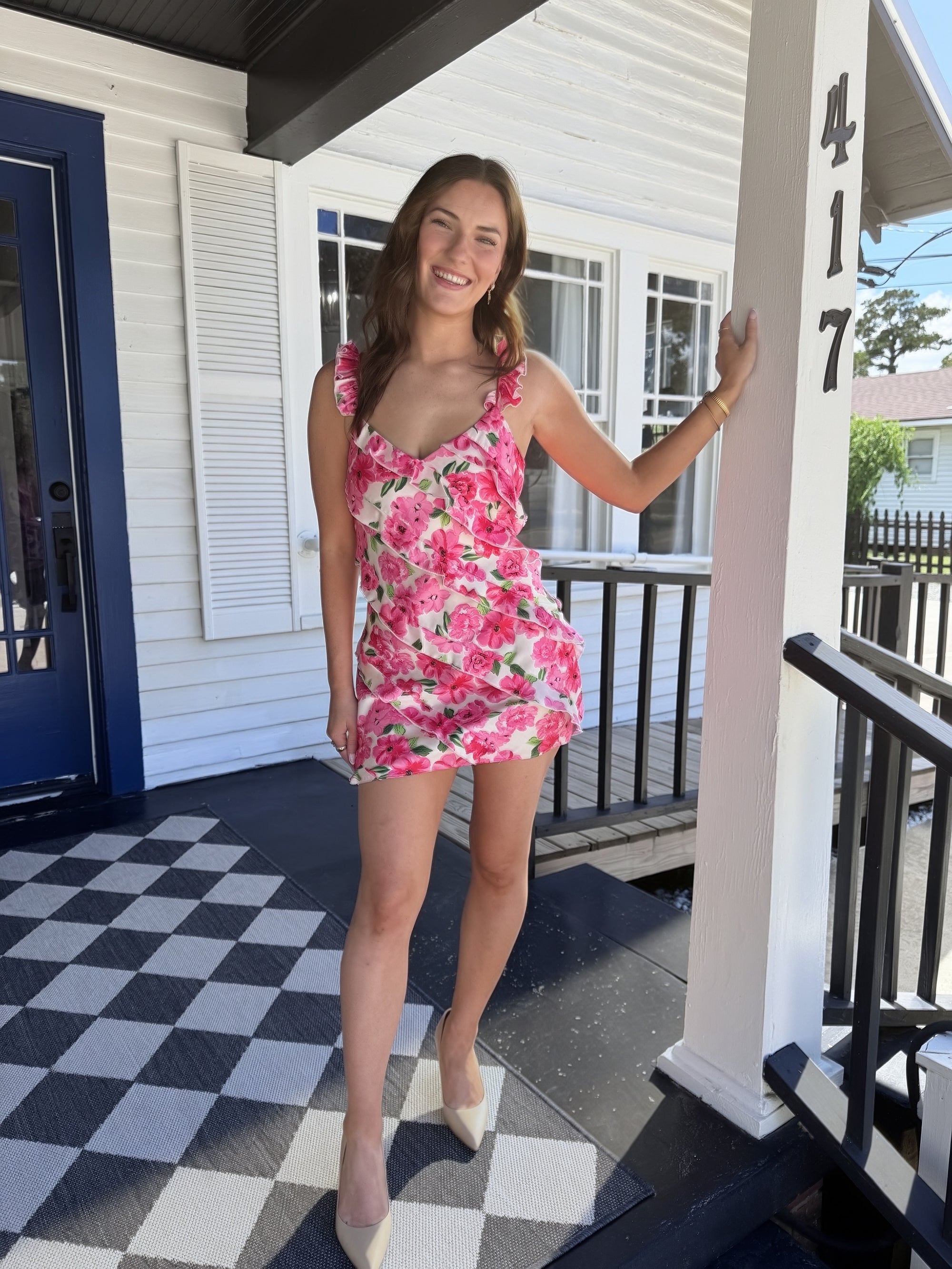 SHOW ME YOUR MUMU ROSA RUFFLE MINI DRESS
