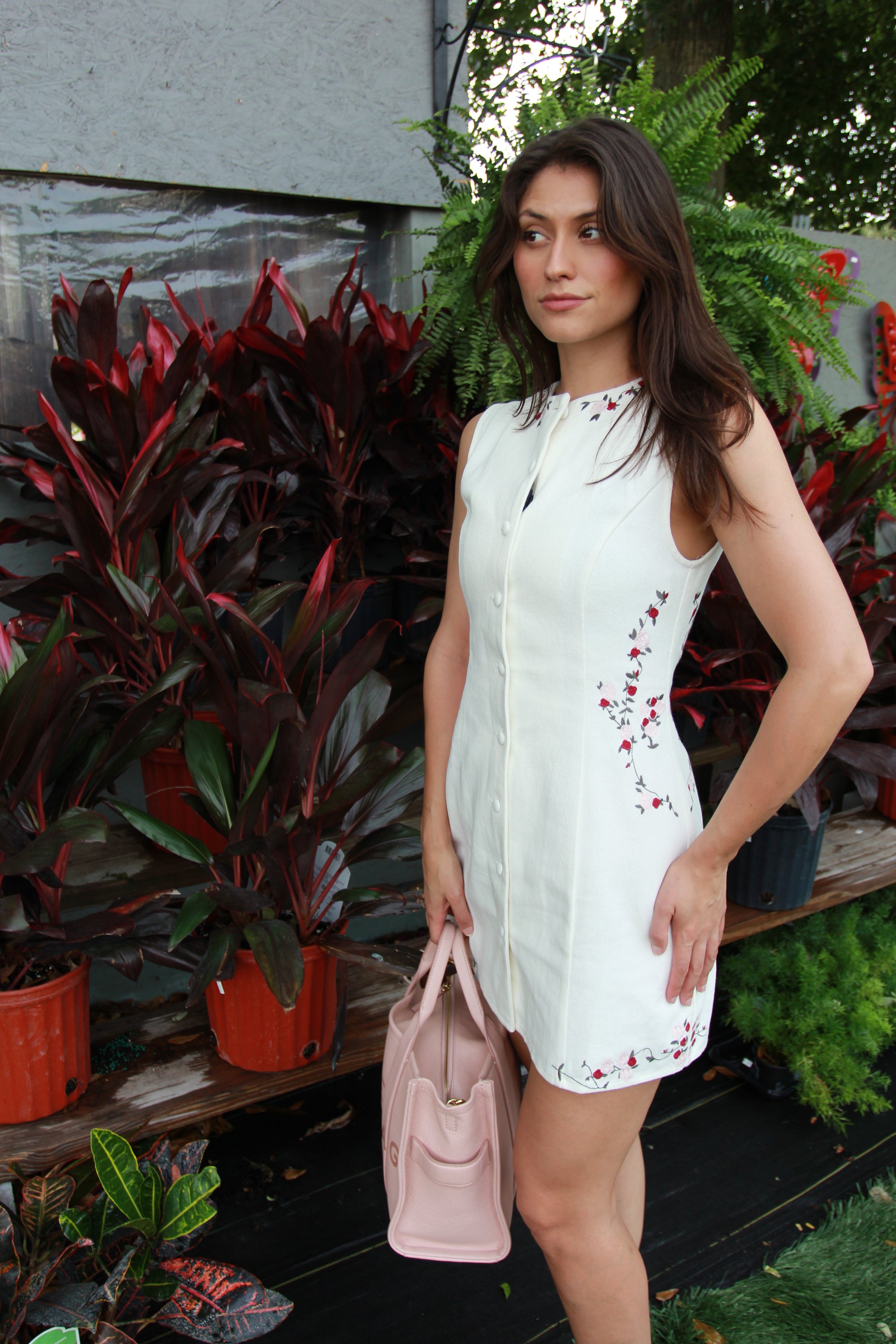 White Rose Mini Dress