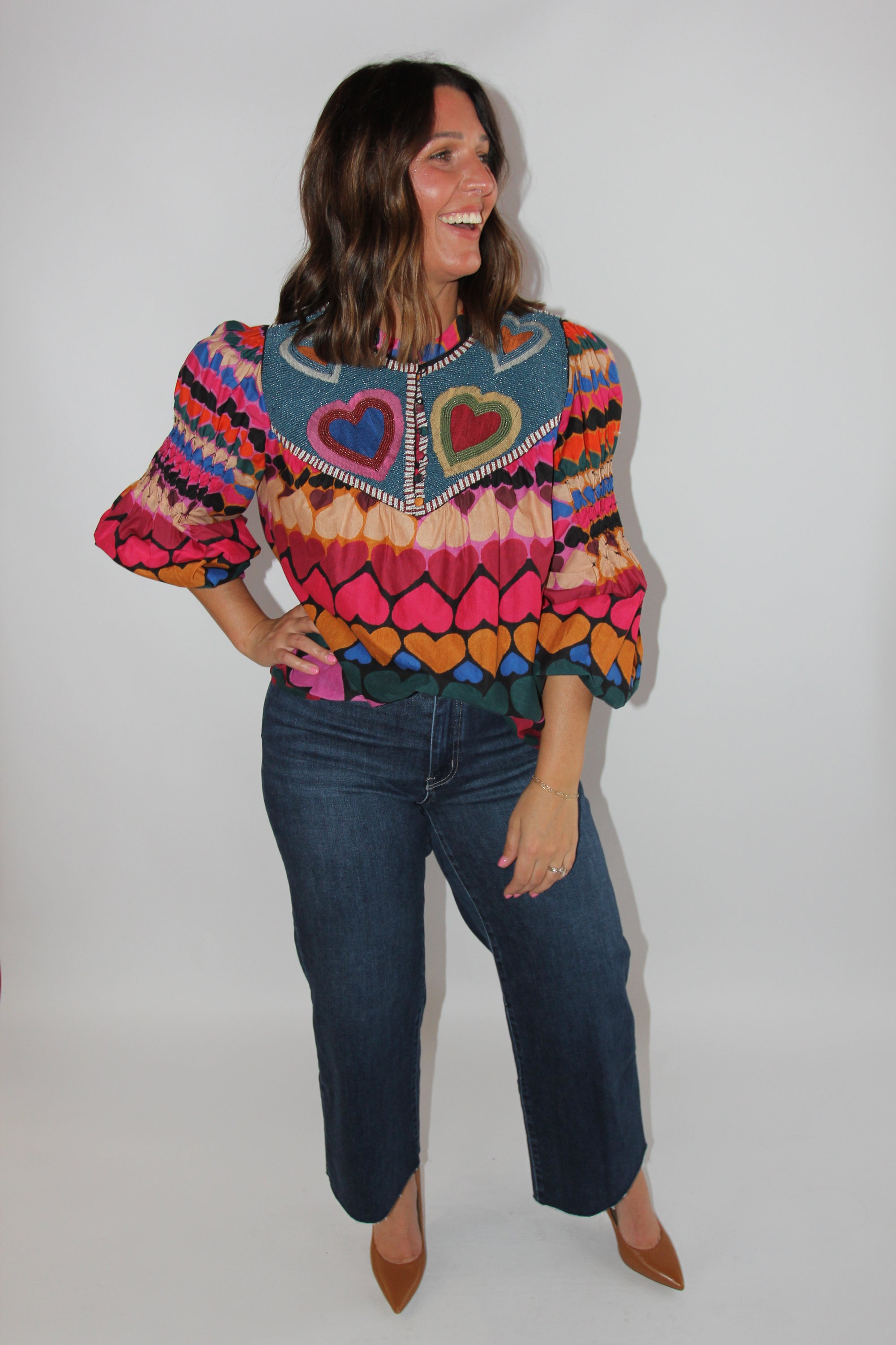 Farm Rio Full of Hearts Top